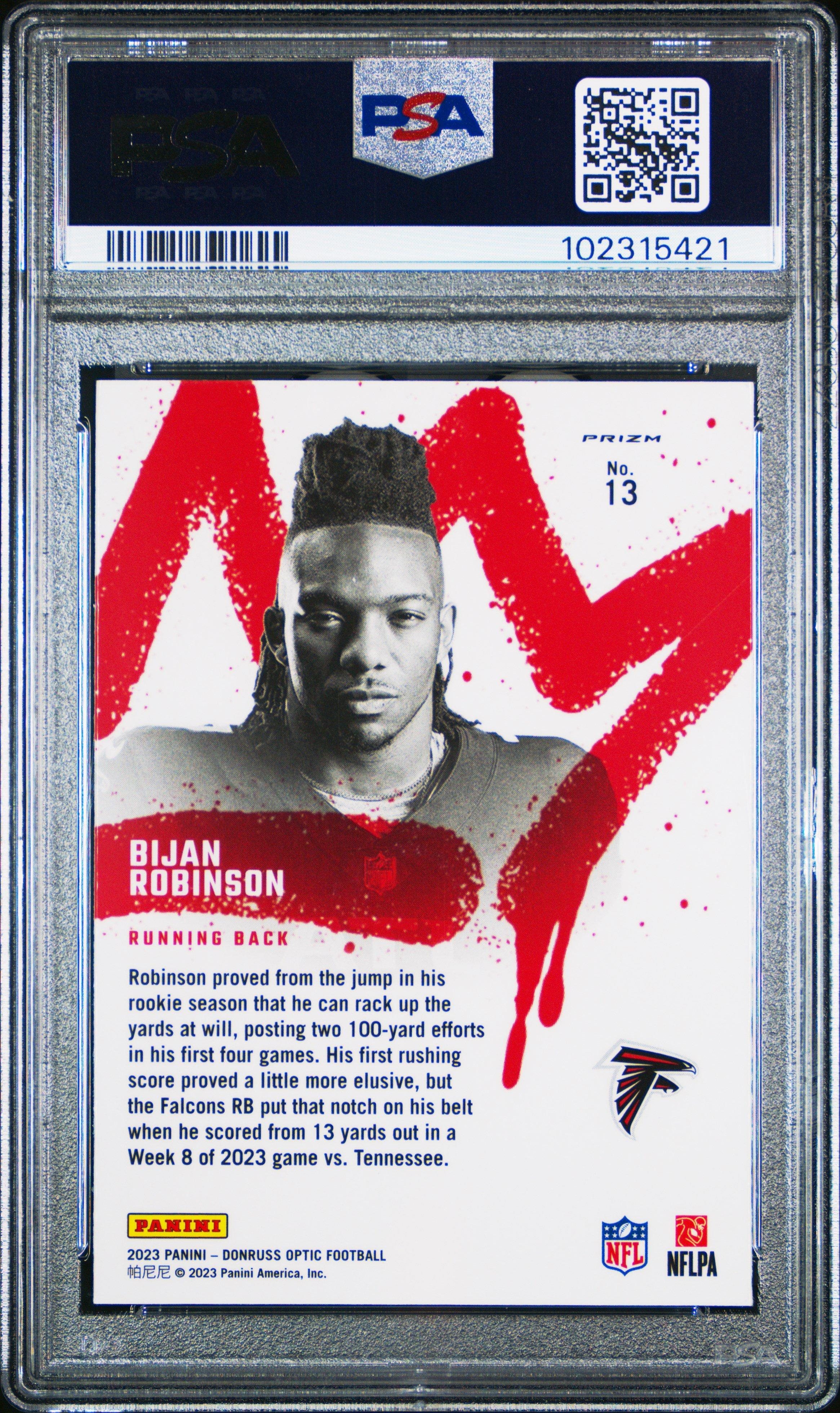 2023 Panini Donruss Optic Rookie Kings 13 Bijan Robinson PSA