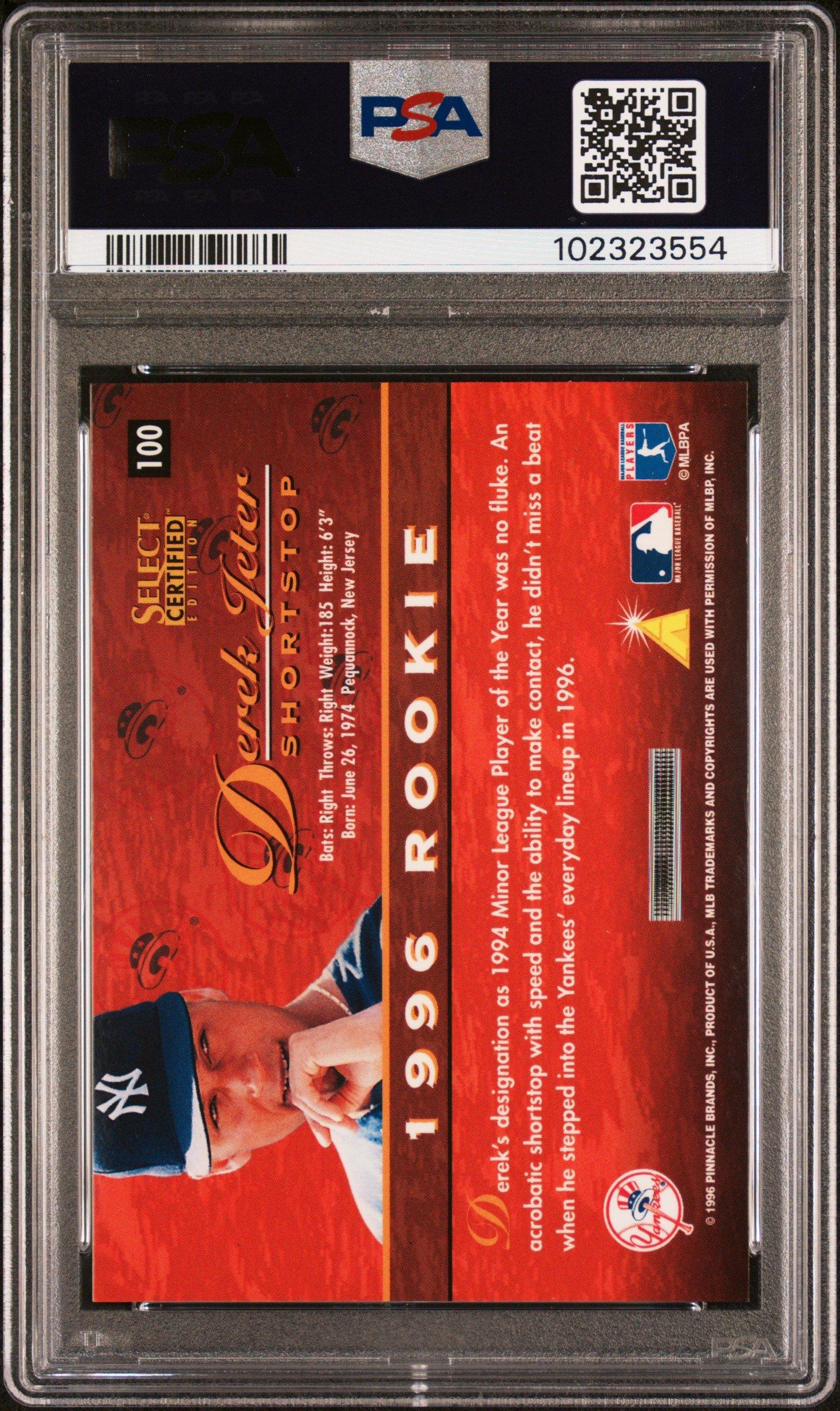 1996 Select Certified 100 Derek Jeter Red PSA 9