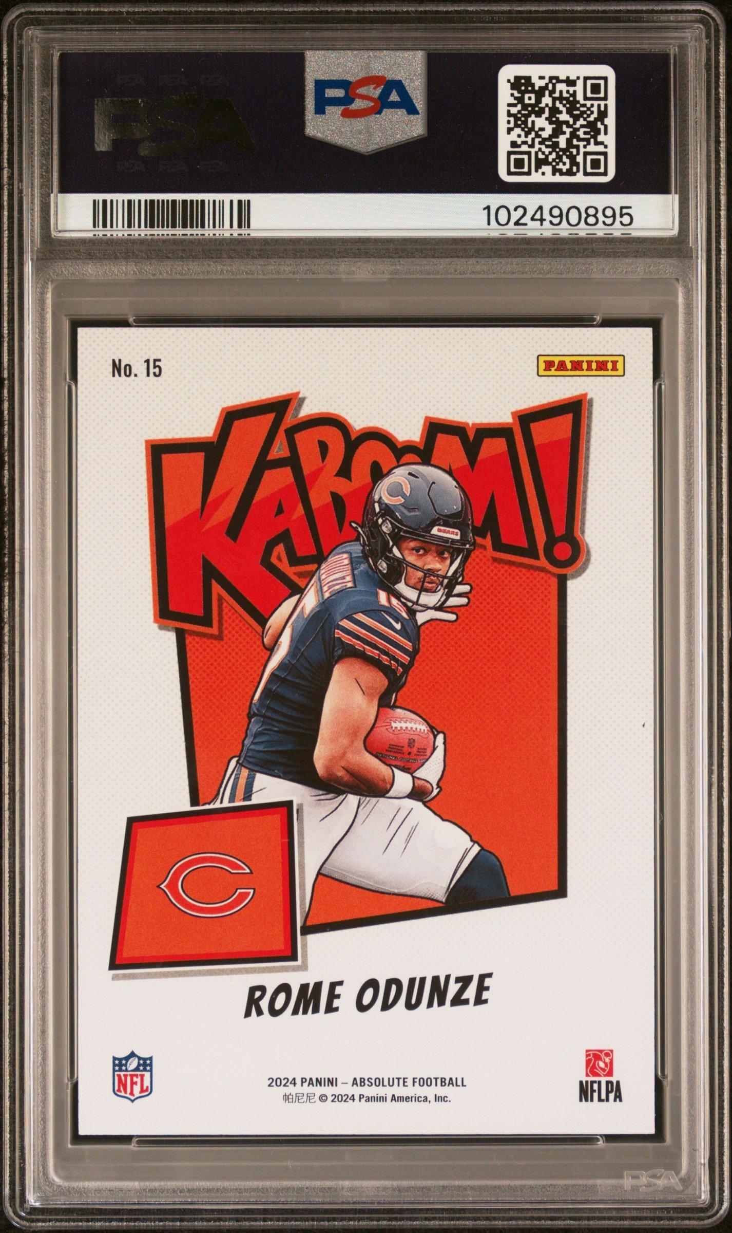 2024 Panini Absolute Kaboom! Horizontal 15 Rome Odunze PSA 9