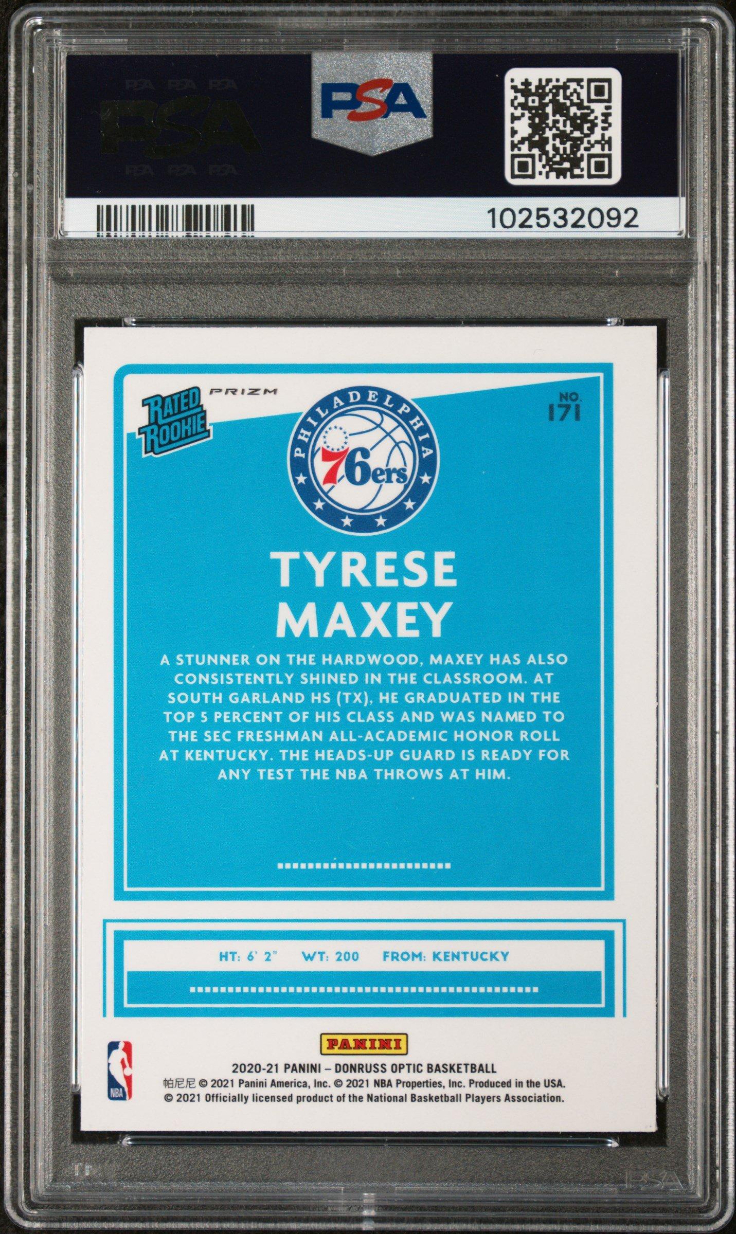 2020 Panini Donruss Optic 171 Tyrese Maxey Fast Break Holo PSA 10