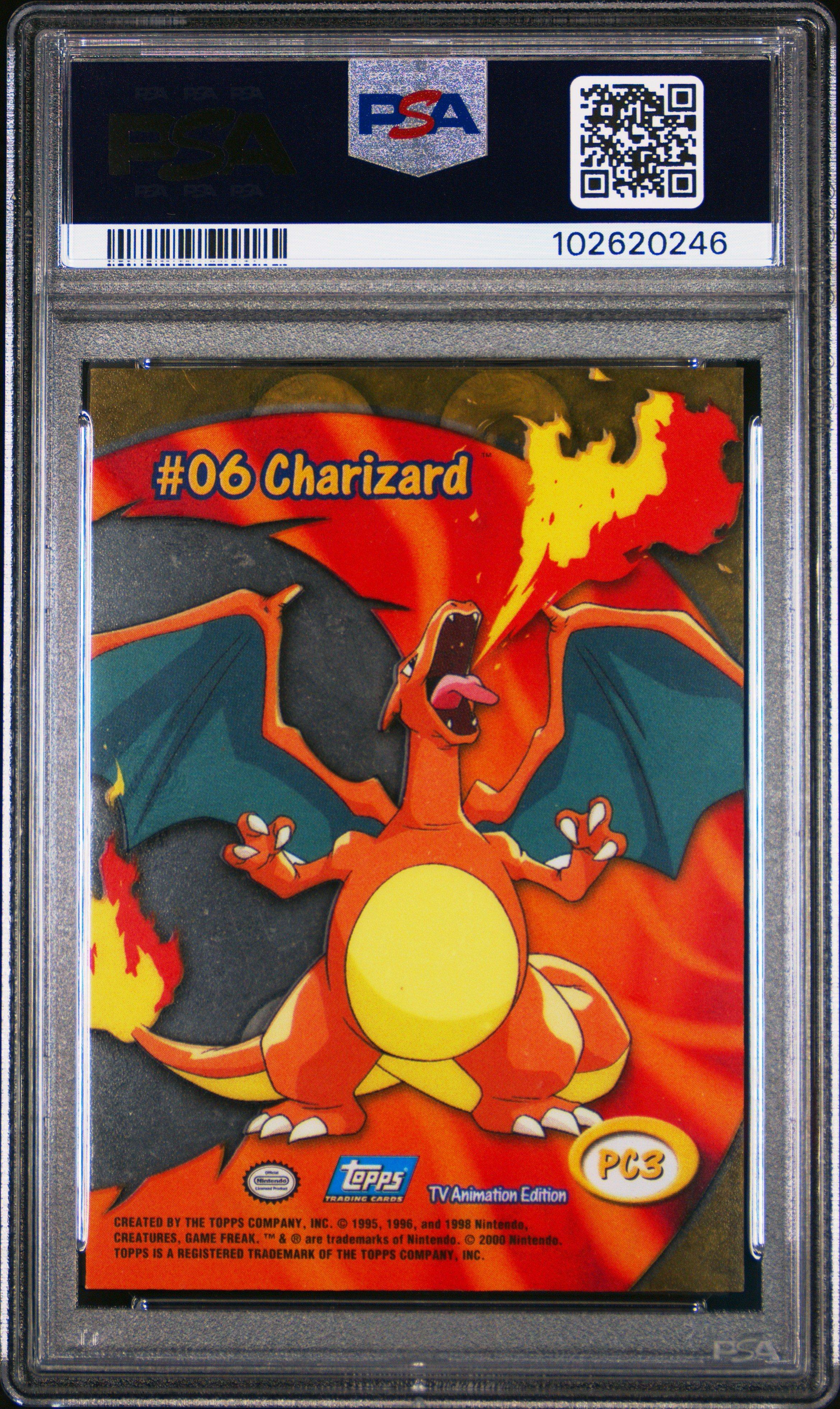 2000 Topps Pokemon Tv Animation Clear Cards Pc3 Charizard PSA