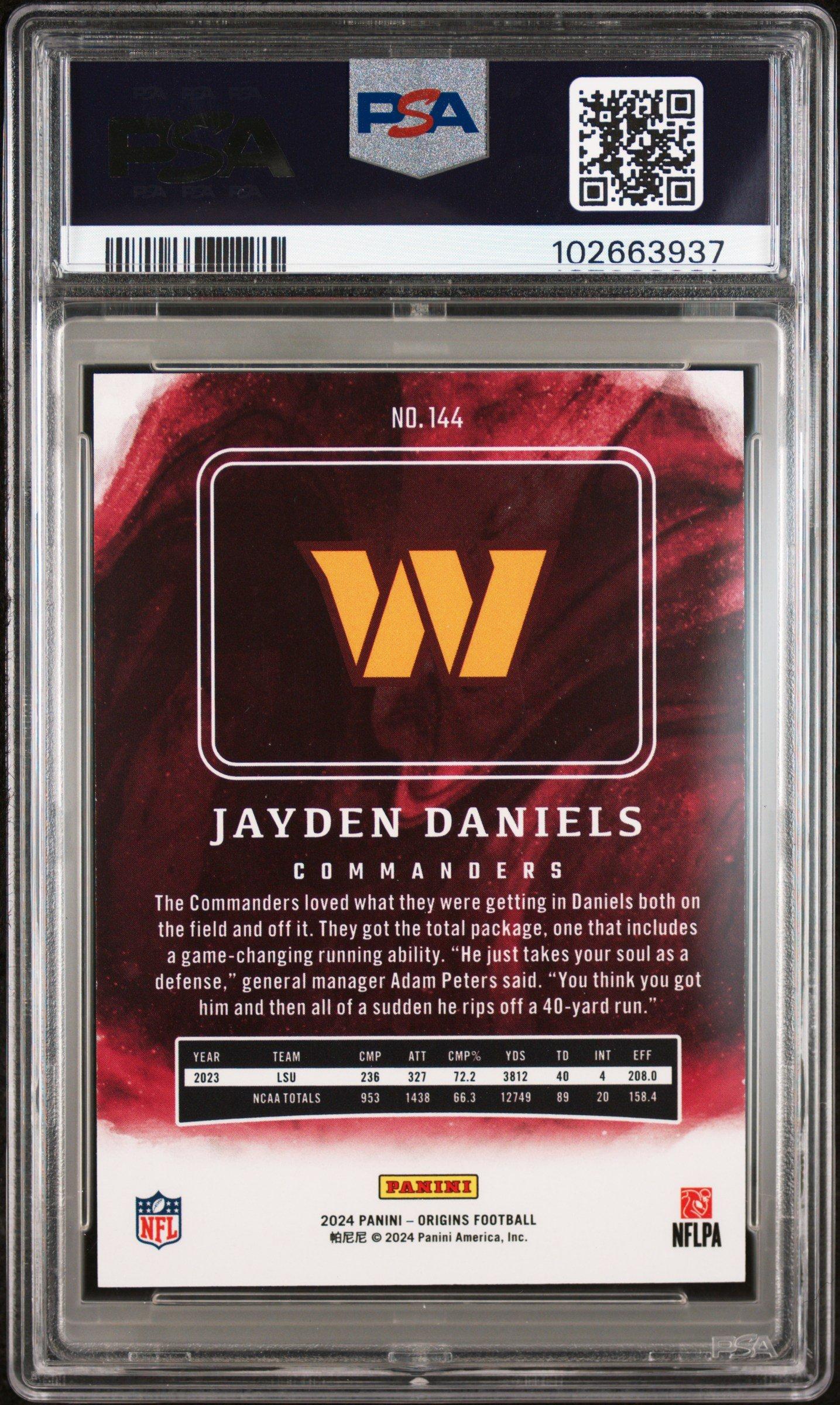 2024 Panini Origins 144 Jayden Daniels PSA
