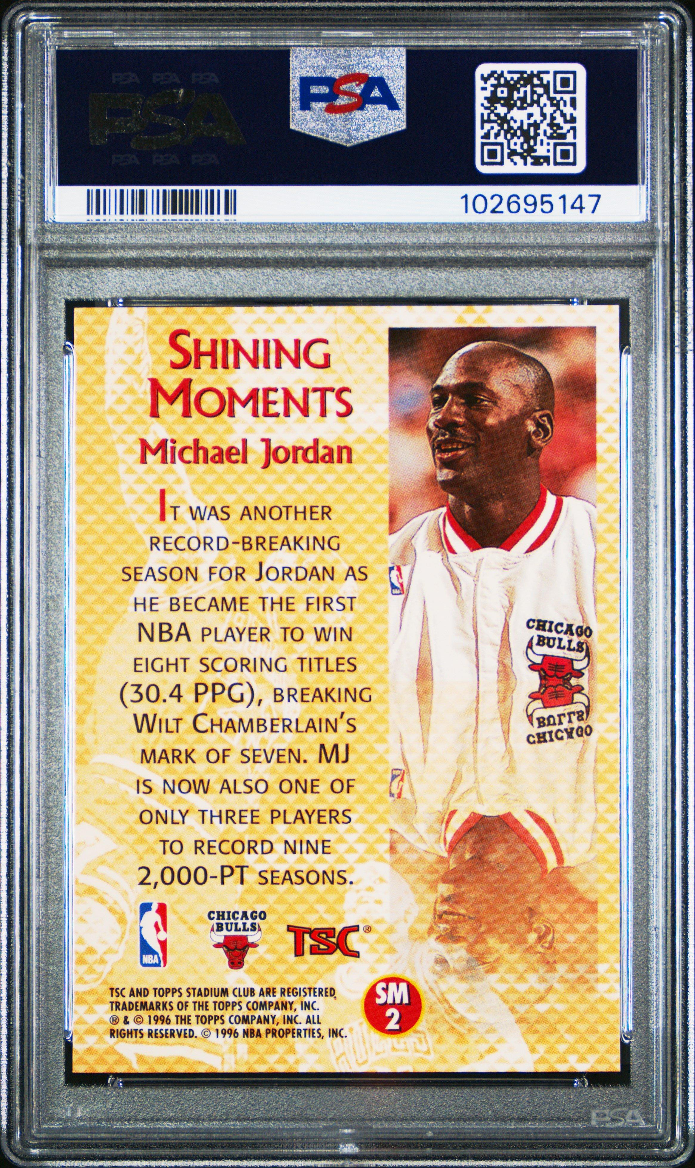 1996 Stadium Club Shining Moments Sm2 Michael Jordan PSA