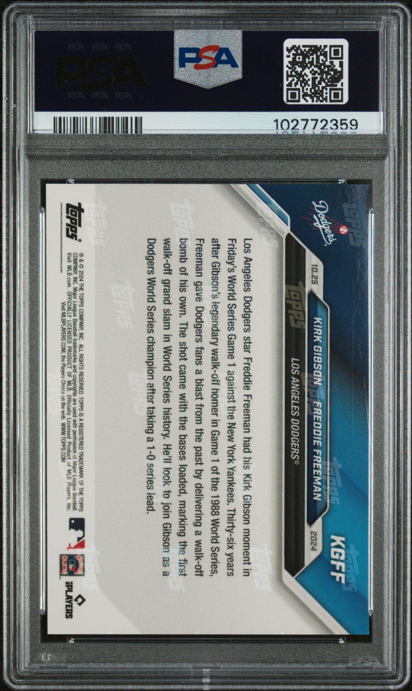 2024 Topps Now Kgff Kirk Gibson/freddie Freeman PSA 10