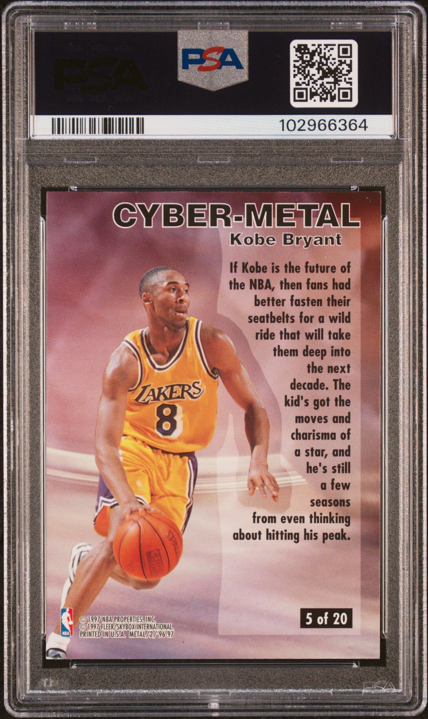 1996 Metal Cyber-metal 5 Kobe Bryant PSA 8