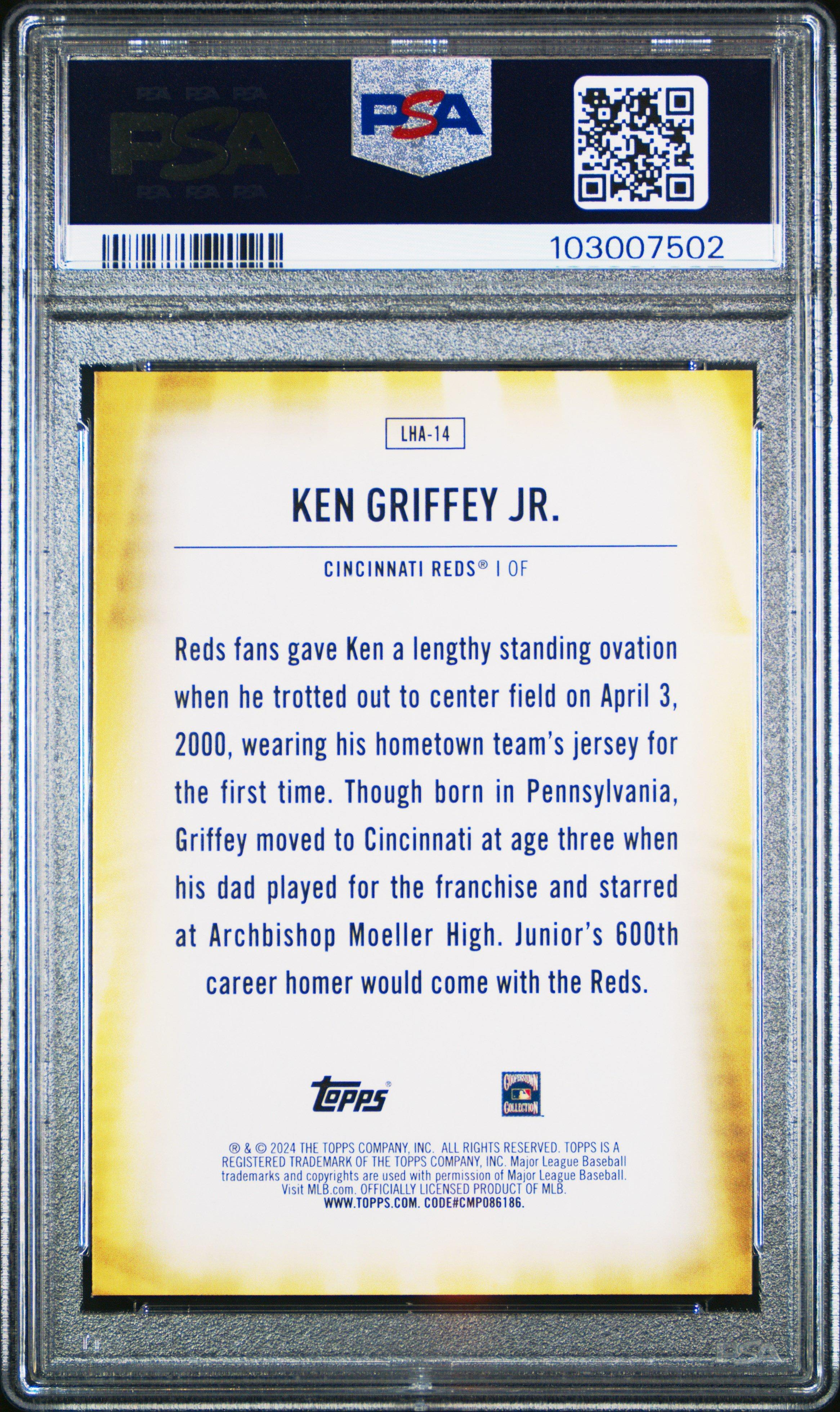 2024 Topps Legendary Home Field Advantage Lha14 Ken Griffey Jr. PSA