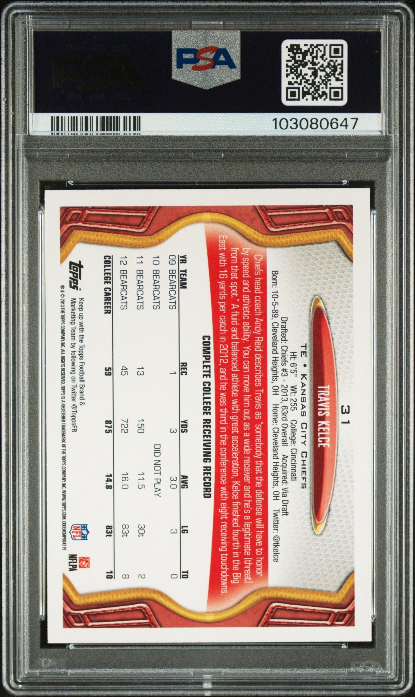 2013 Topps 31 Travis Kelce PSA
