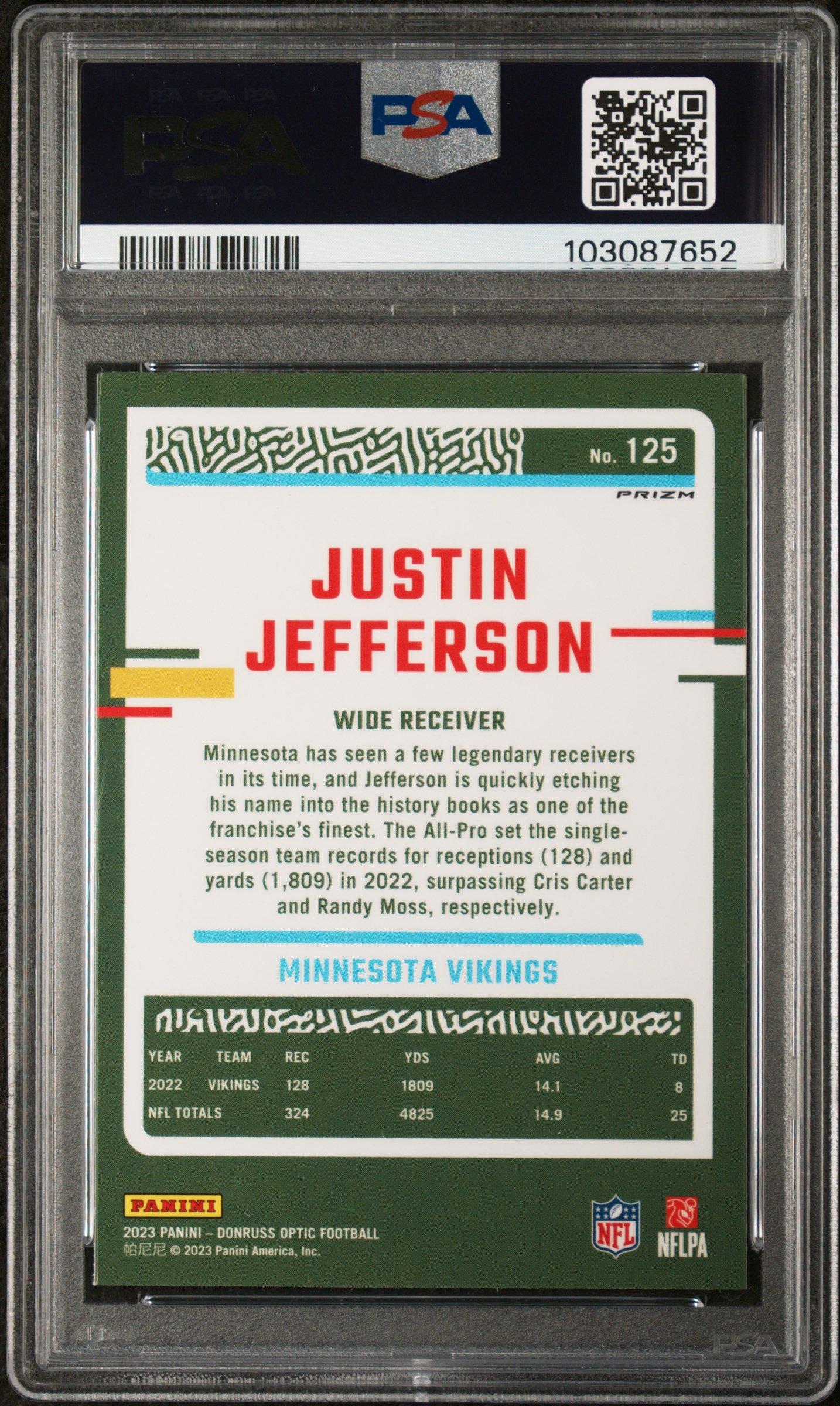 2023 Panini Donruss Optic 125 Justin Jefferson Rocket PSA 10