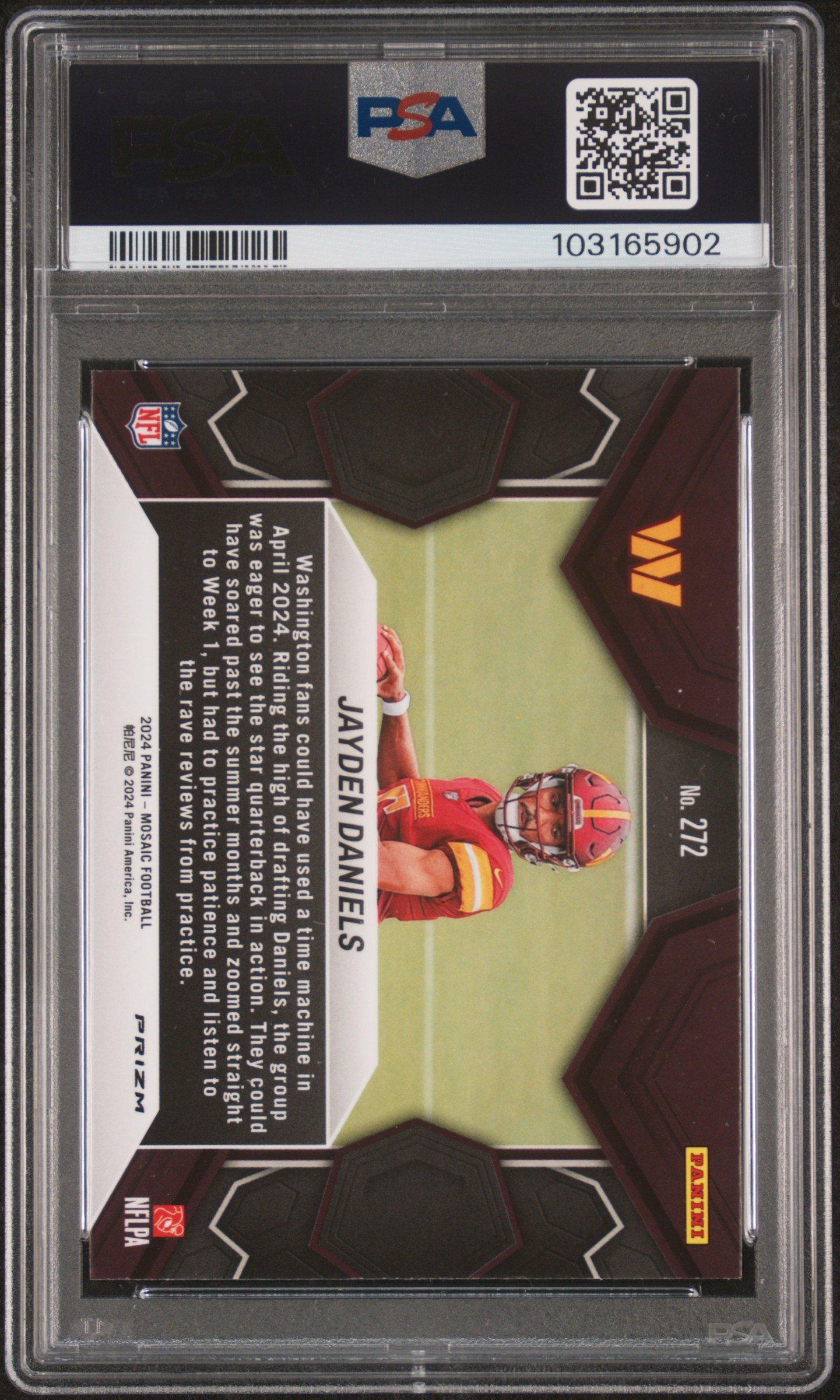 2024 Panini Mosaic 272 Jayden Daniels Green PSA