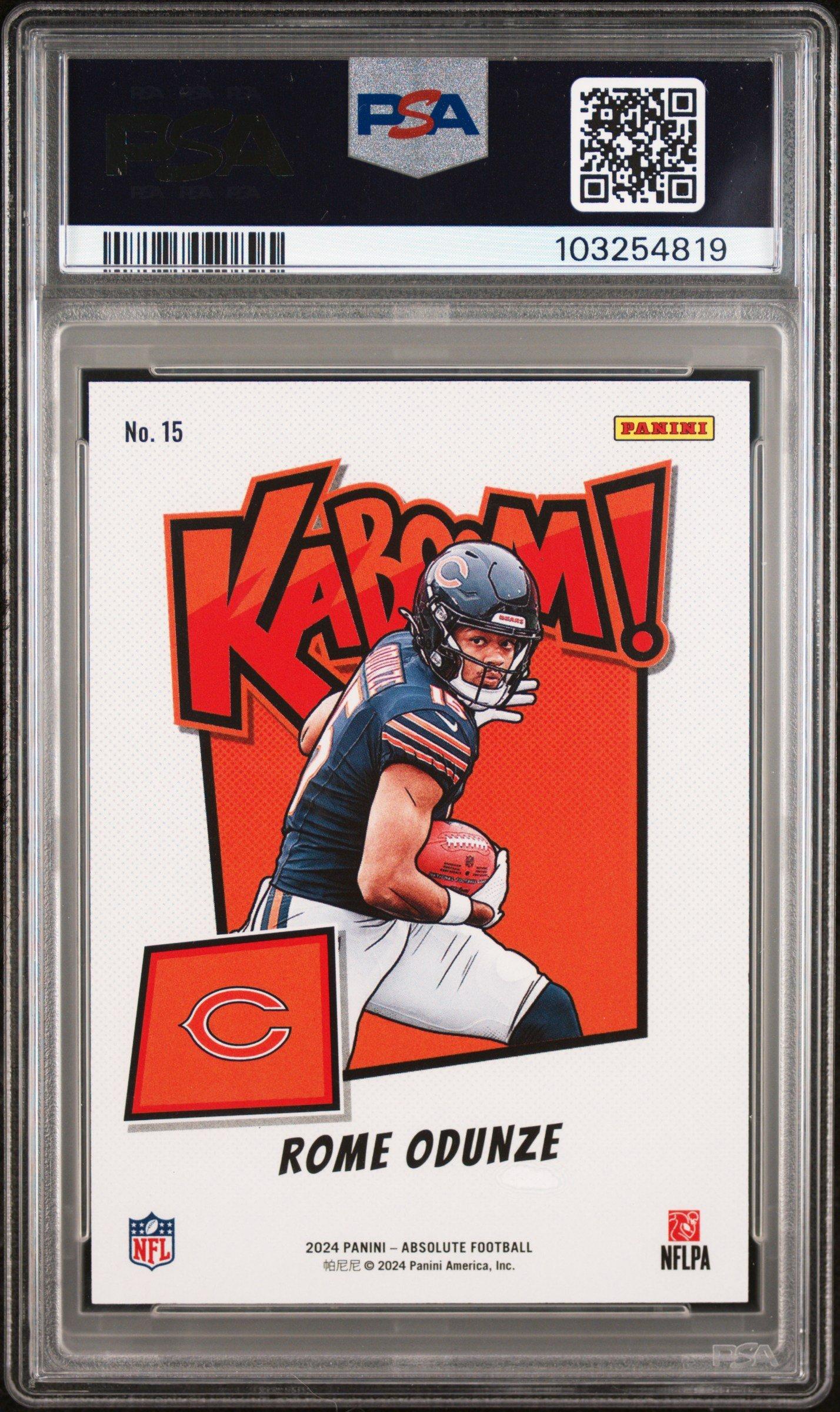 2024 Panini Absolute Kaboom! Horizontal 15 Rome Odunze PSA 9