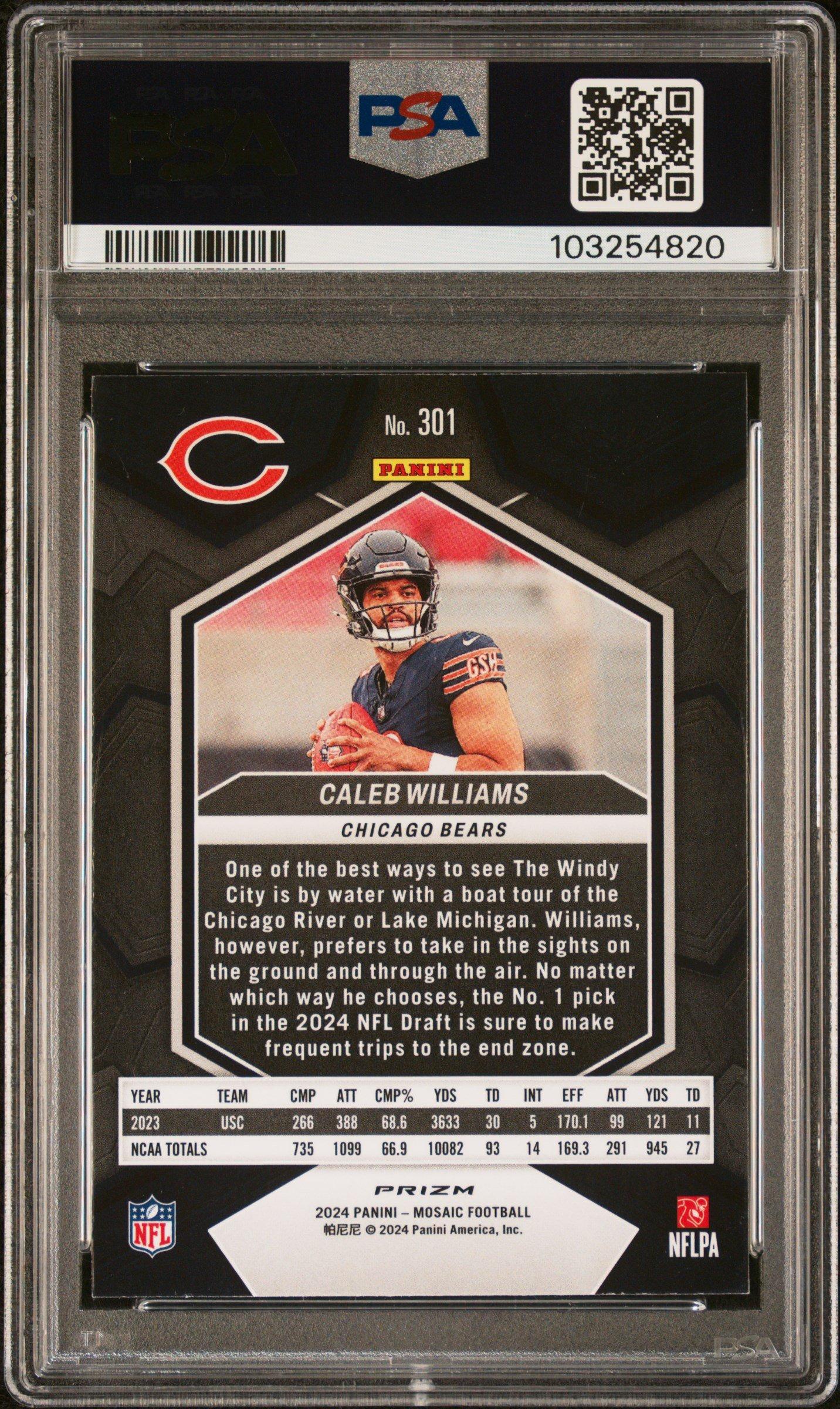 2024 Panini Mosaic 301 Caleb Williams Silver PSA 9