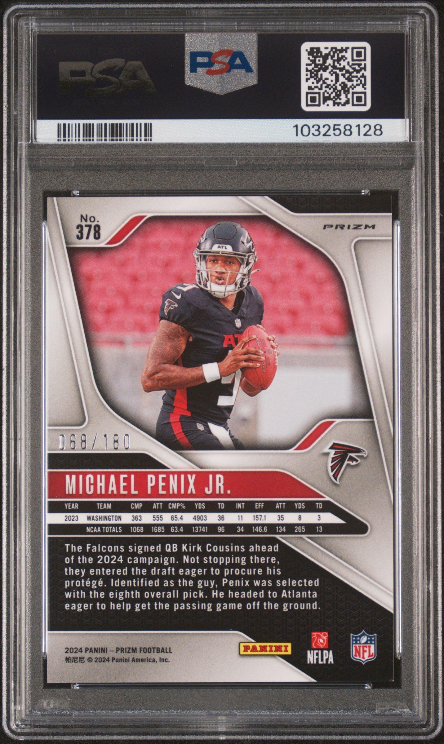 2024 Panini Prizm 378 Michael Penix Jr. Hyper Prizm PSA 9
