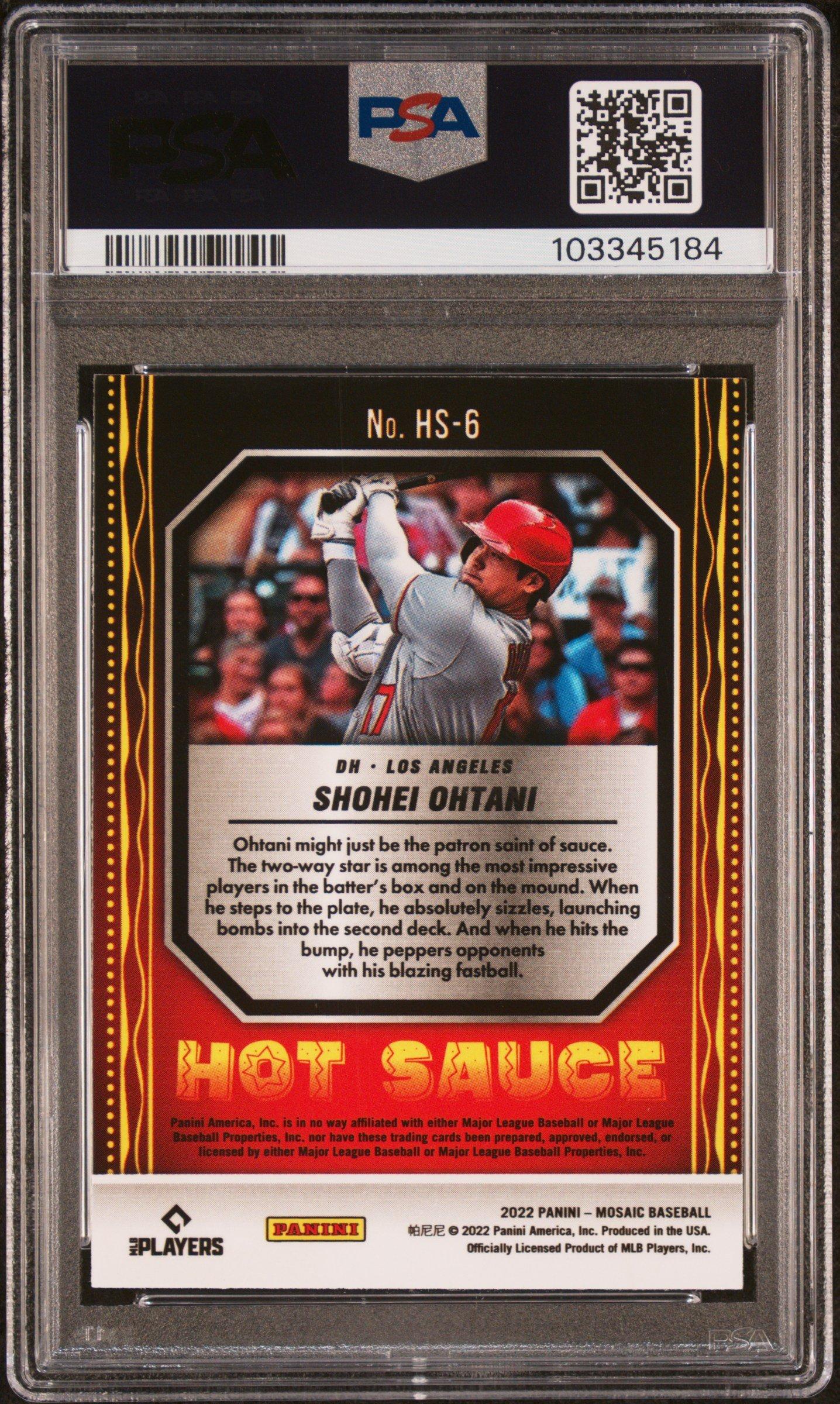 2022 Panini Mosaic Hot Sauce Hs6 Shohei Ohtani PSA 10 Graded Card