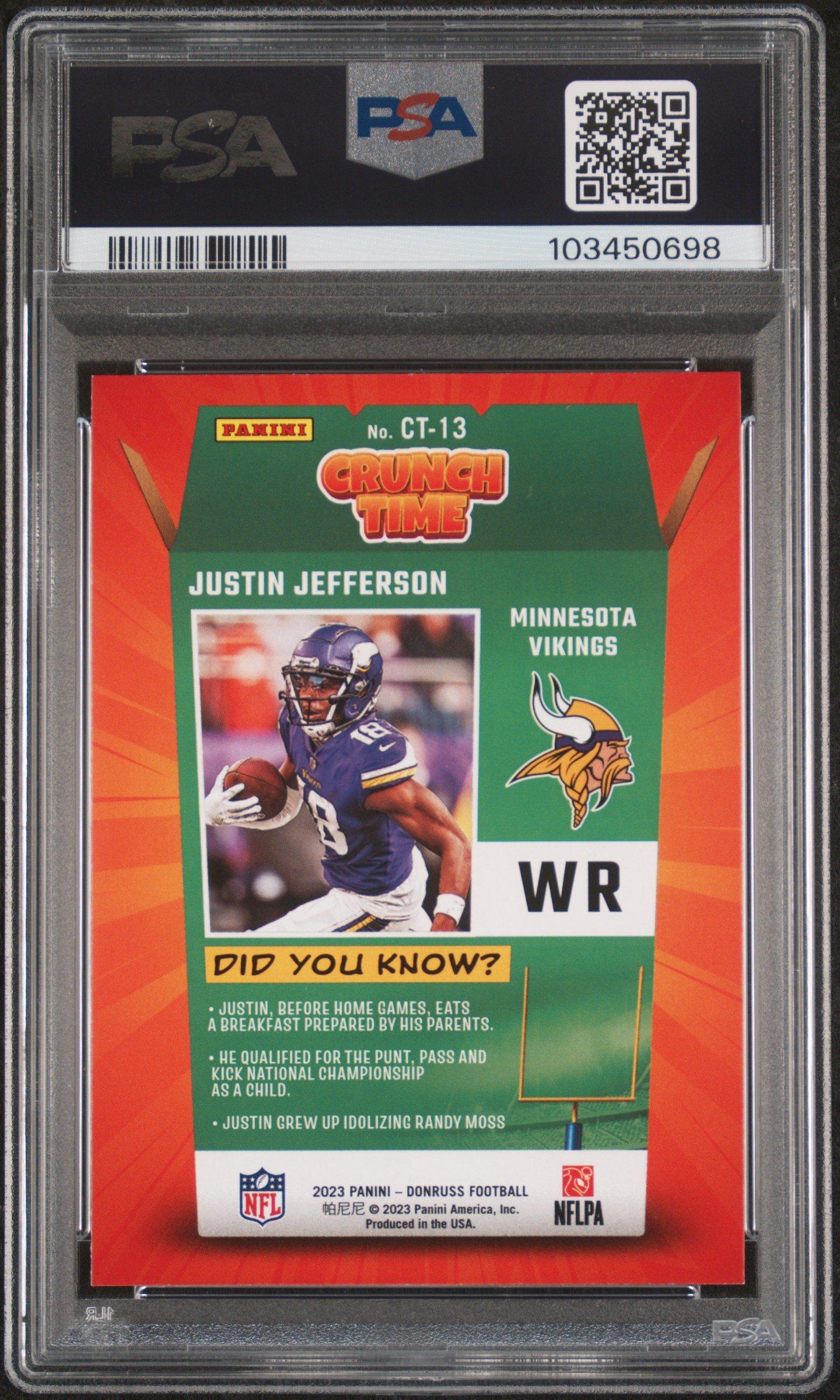 2023 Panini Donruss Crunch Time Ct13 Justin Jefferson PSA 9