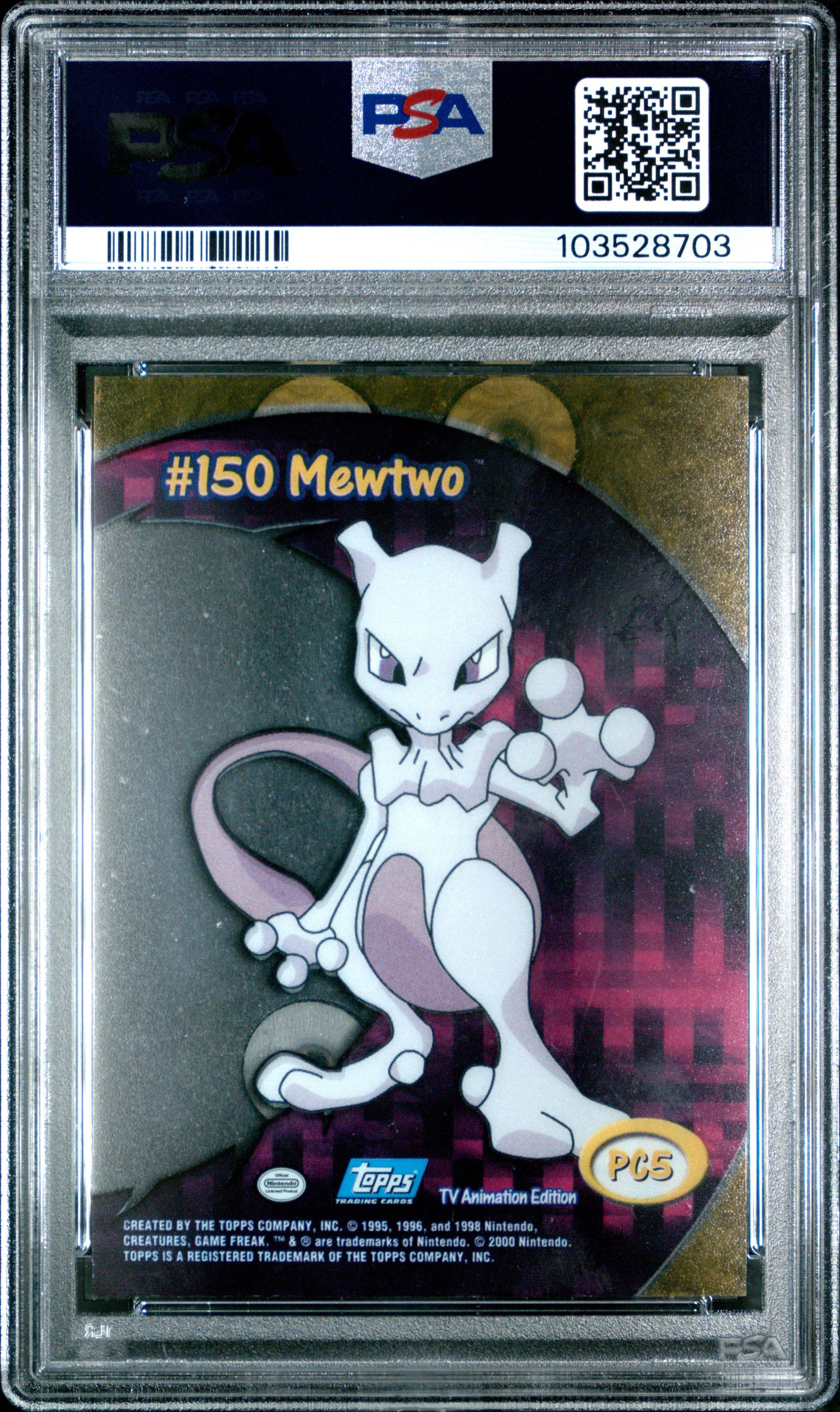 2000 Topps Pokemon Tv Animation Clear Cards Pc5 Mewtwo PSA