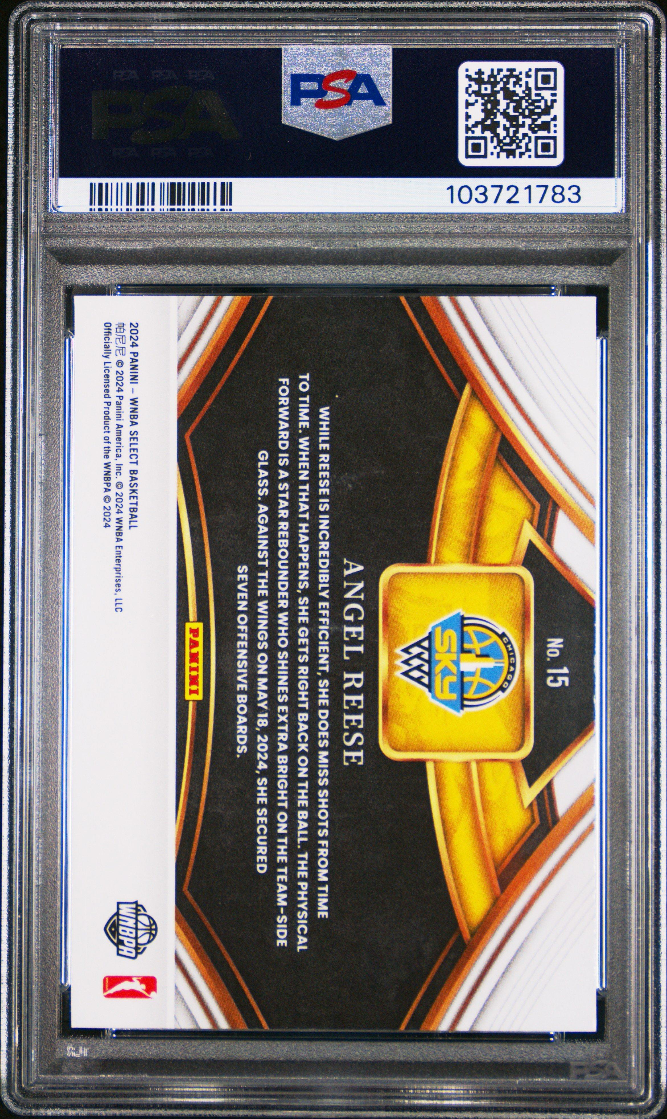 2024 Panini Select Wnba Snapshots 15 Angel Reese PSA 10