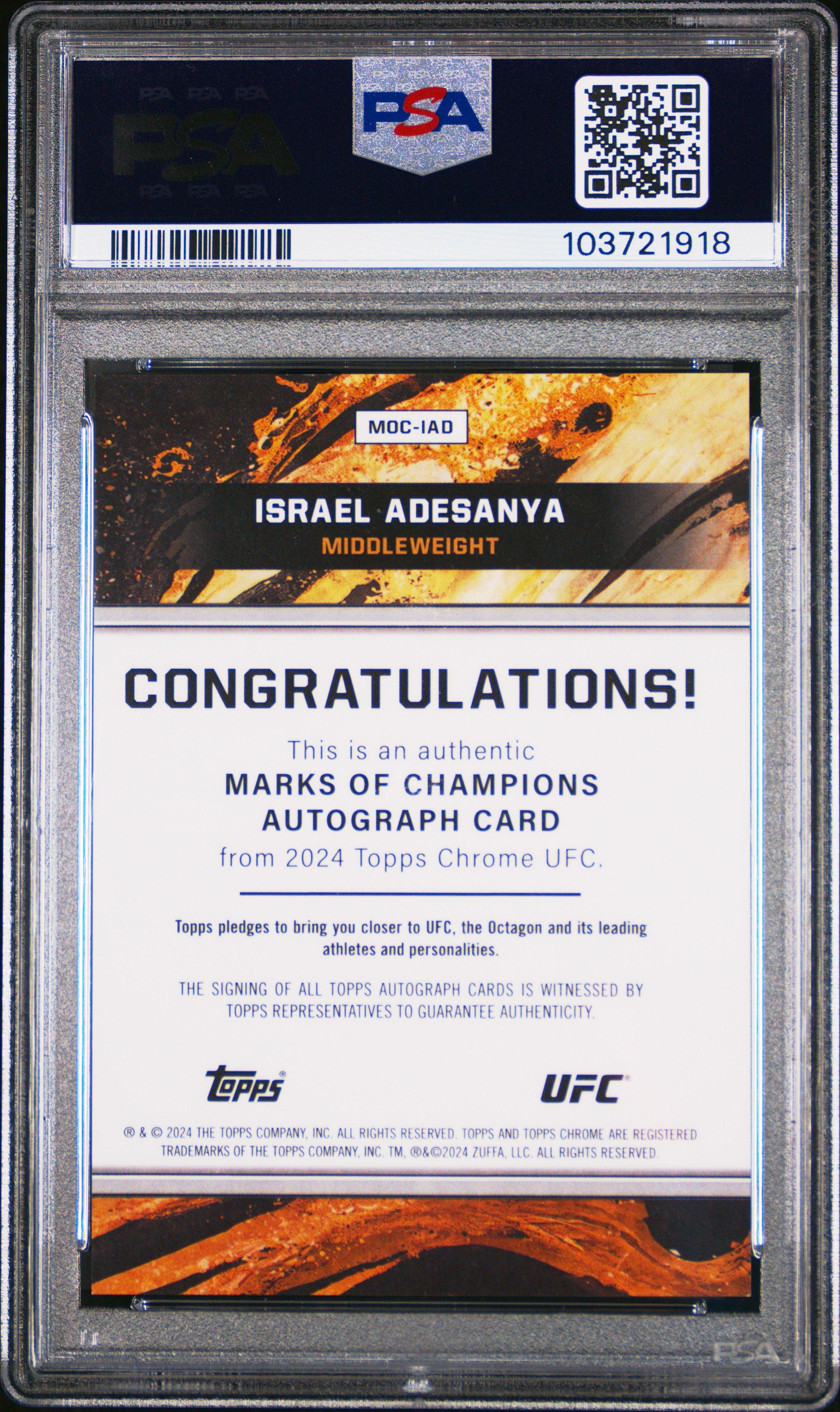 2024 Topps Chrome Ufc Marks Of Champions Autographs Mociad Israel