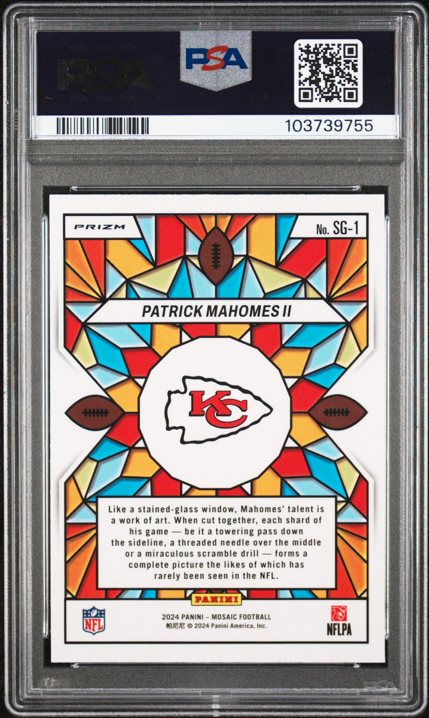 Panini Mosaic Stained Glass Sg1 Patrick Mahomes Ii PSA