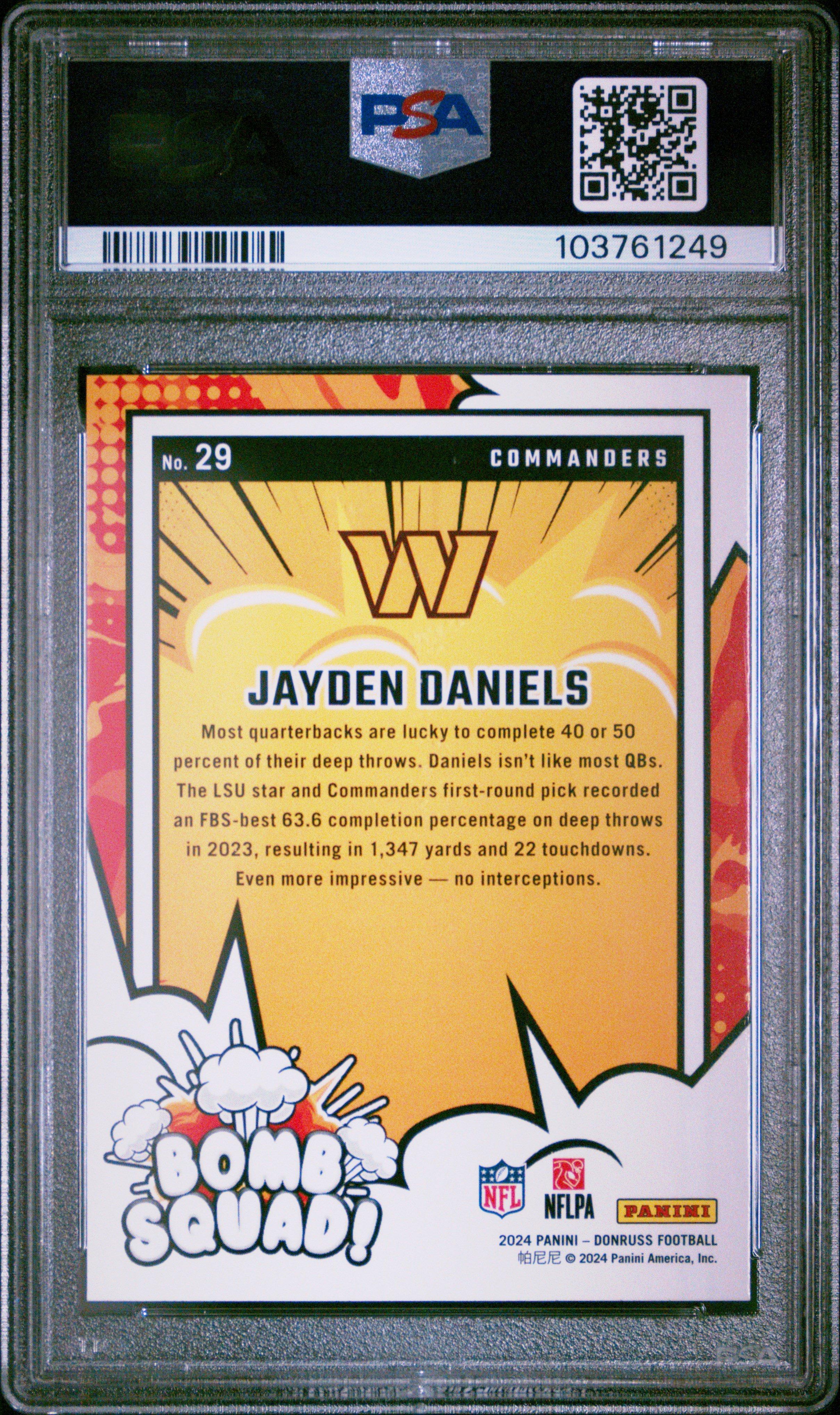 2024 Panini Donruss Bomb Squad 29 Jayden Daniels PSA