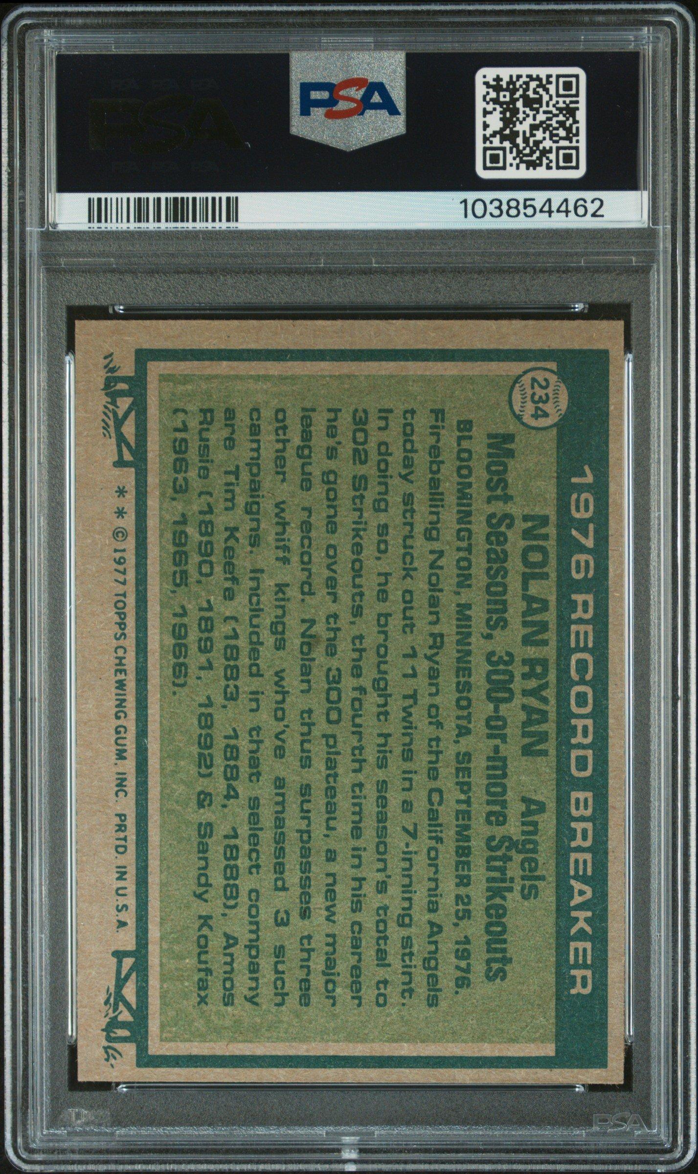 1977 Topps 234 Nolan Ryan PSA 8