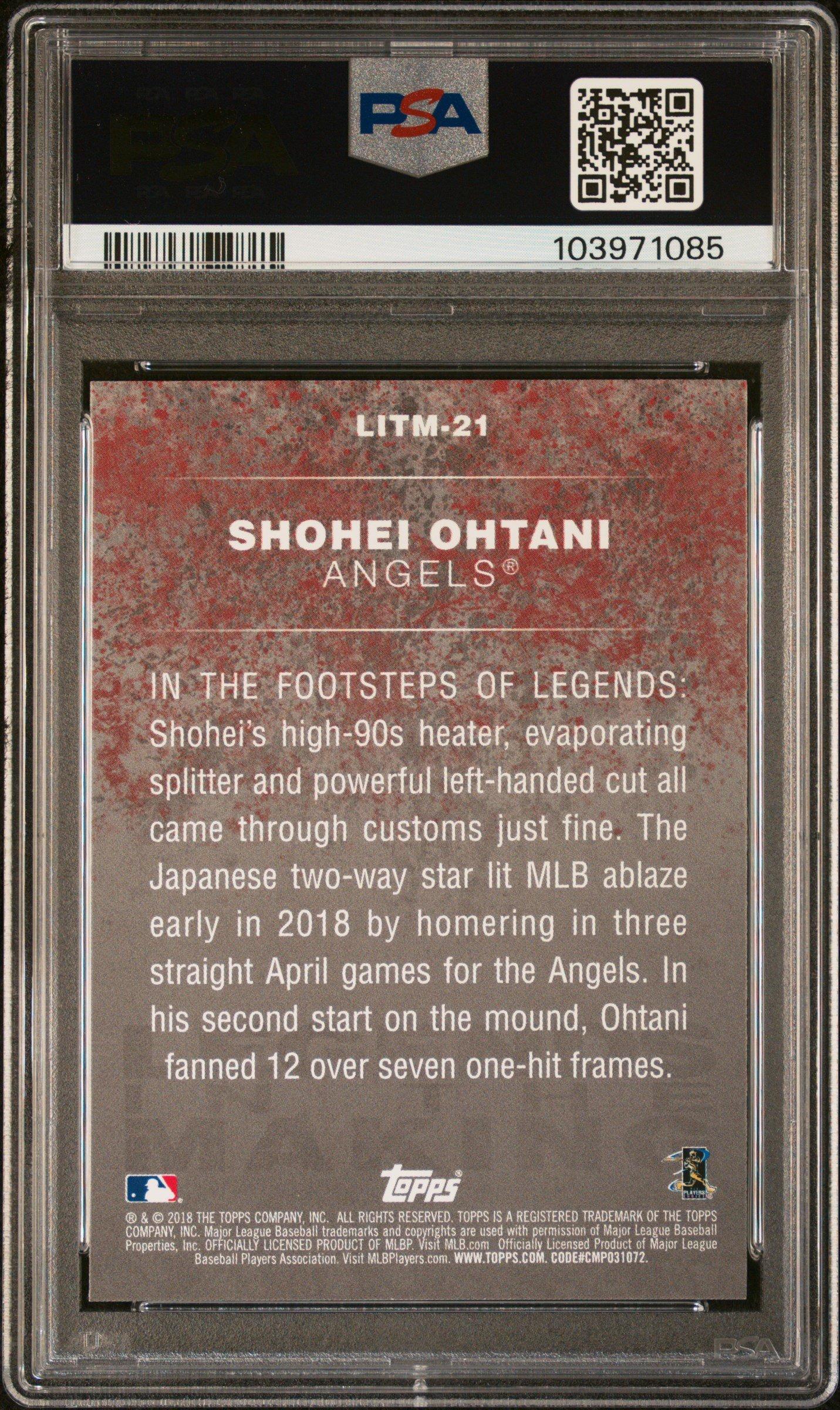 2018 Topps Update Legends In The Making Litm-21 Shohei Ohtani PSA