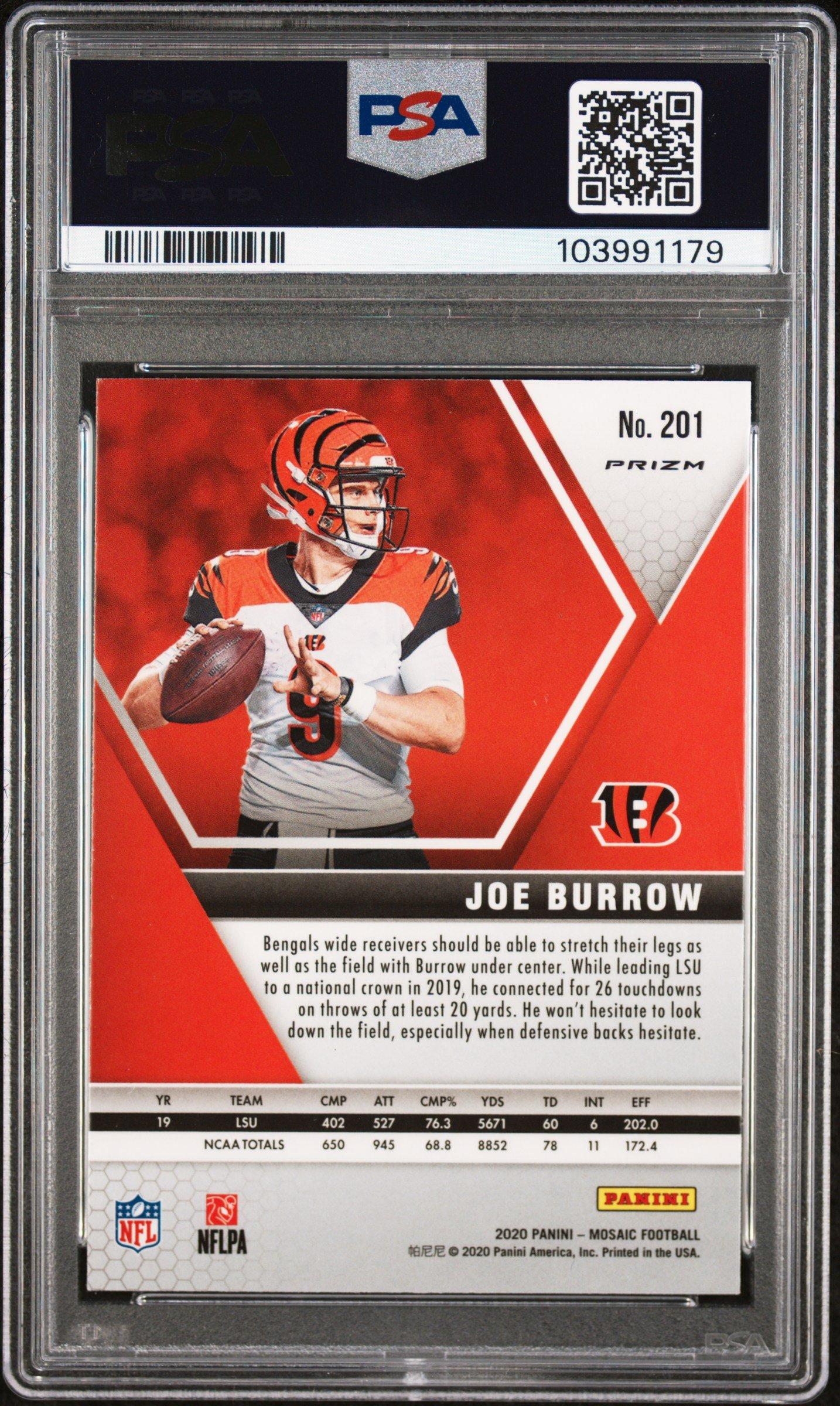 2020 Panini Mosaic Joe Burrow Reactive PSA