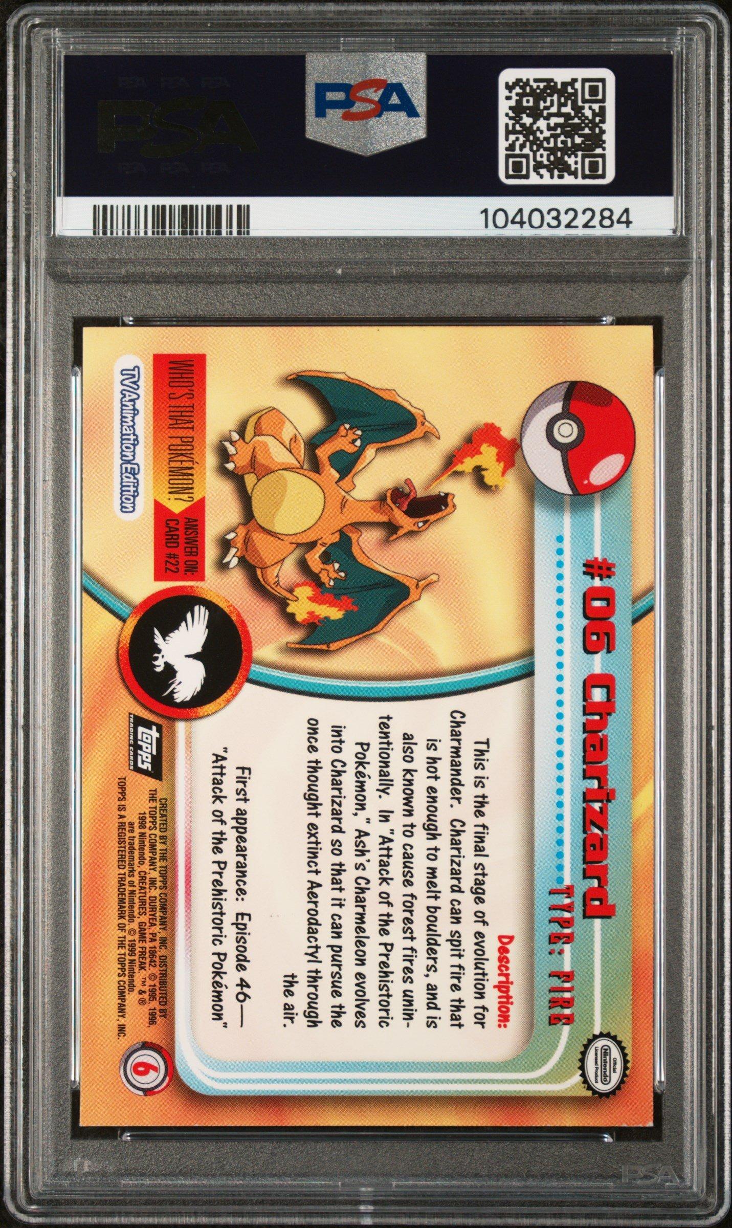 #06 charizard pokemon card Pokmon Card Charizard #06 Non Holo Topps Series 1 1999 TV EX/NM