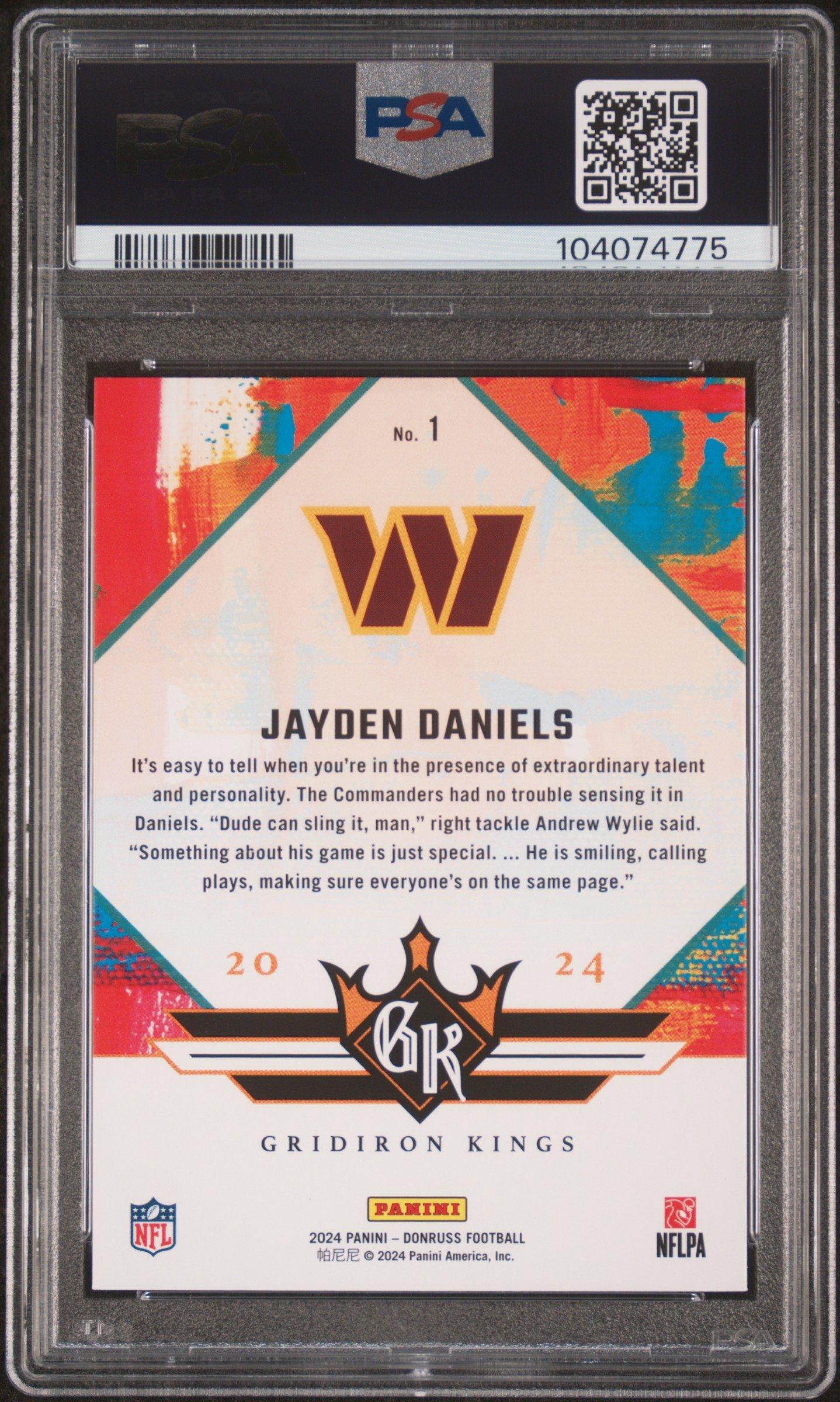 2024 Panini Donruss Rookie Gridiron Kings 1 Jayden Daniels PSA