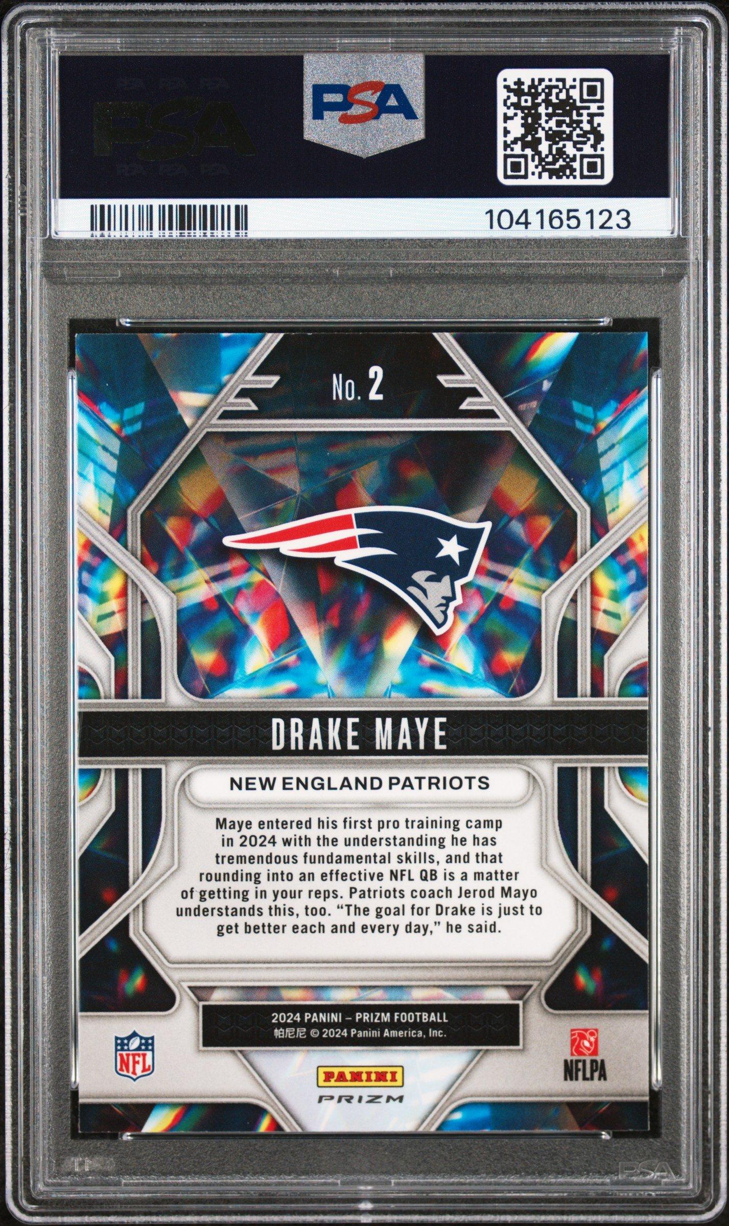 2024 Panini Prizm Prizmatic 2 Drake Maye Green Prizm PSA 10