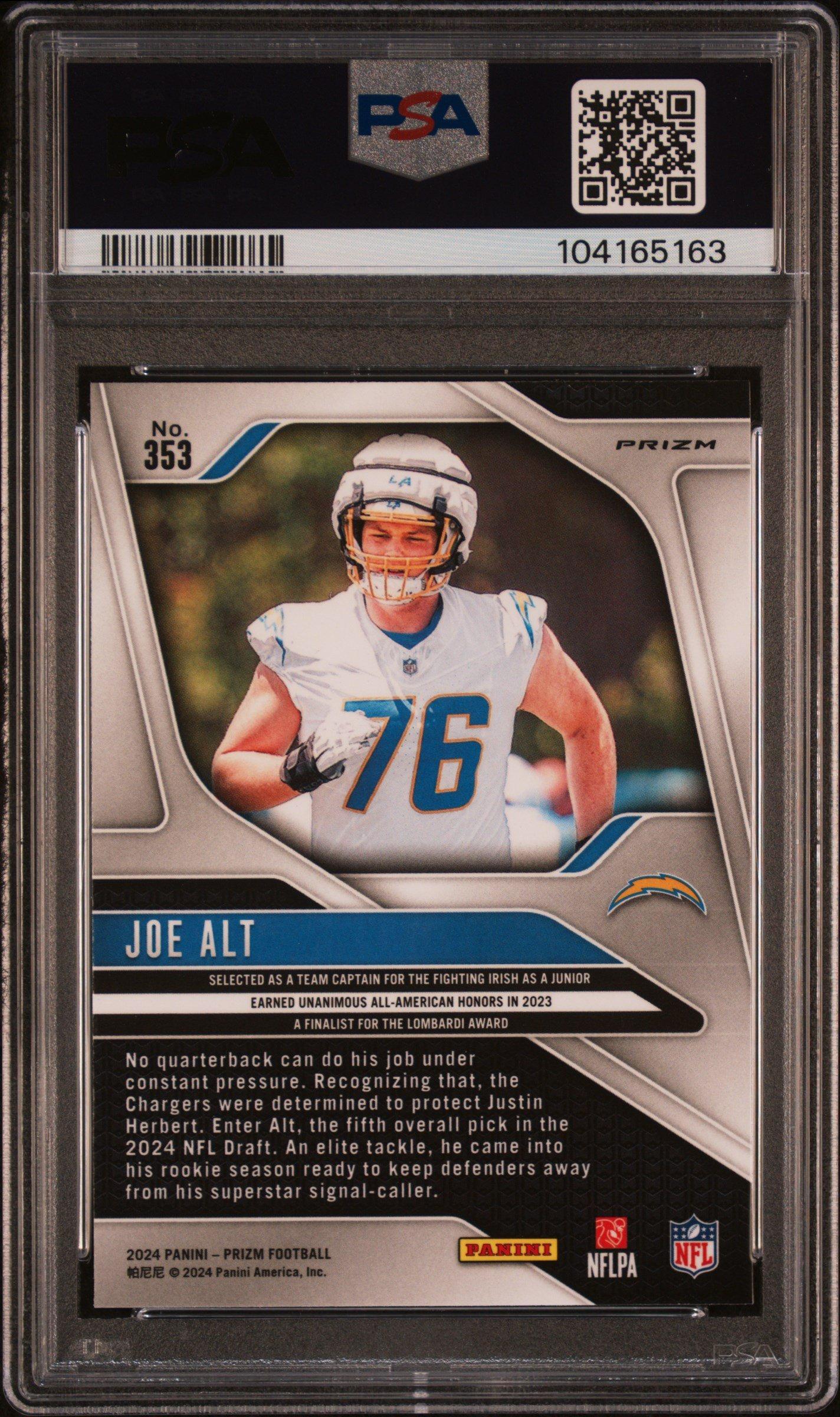 2024 Panini Prizm 353 Joe Alt Red/white/blue Prizm PSA 9