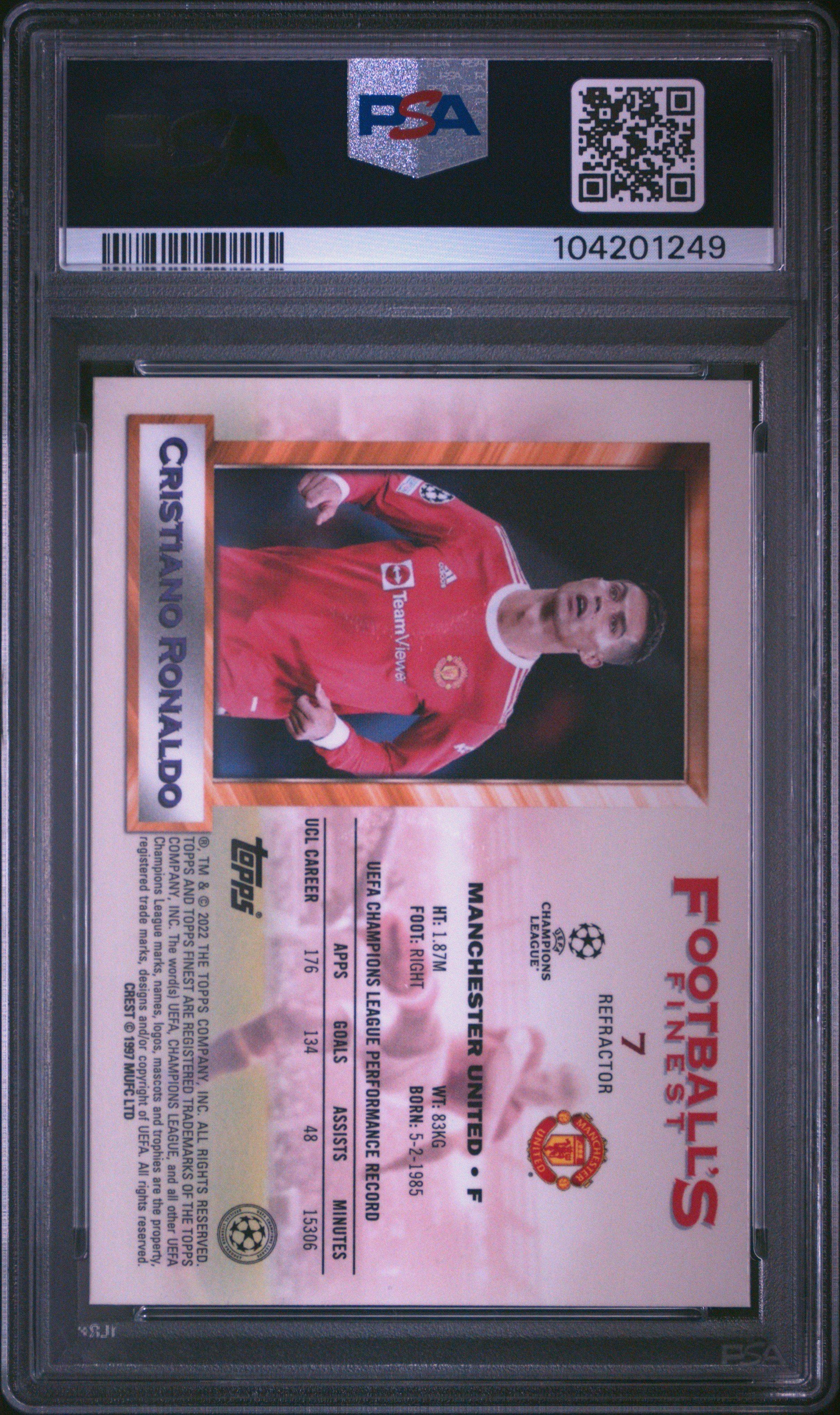 2021-22 Topps Finest Flashbacks Uefa Champions League 7 Cristiano