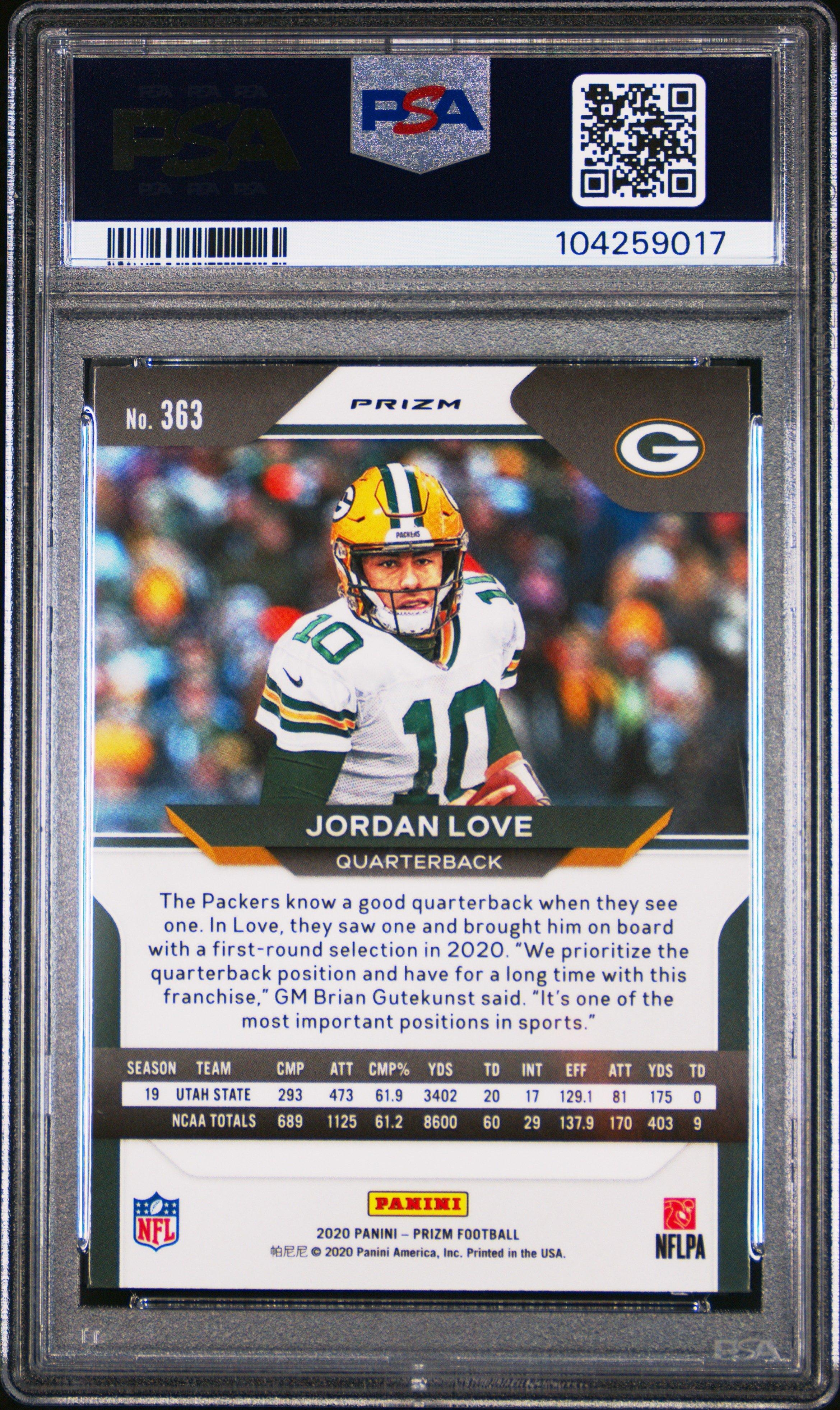 2020 Panini Prizm 363 Jordan Love Disco Prizm PSA