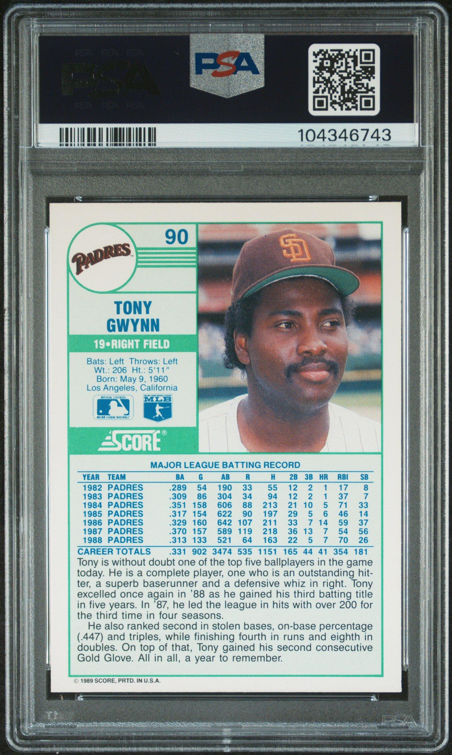 1989 Score 90 Tony Gwynn PSA 10 Graded Card | GameStop