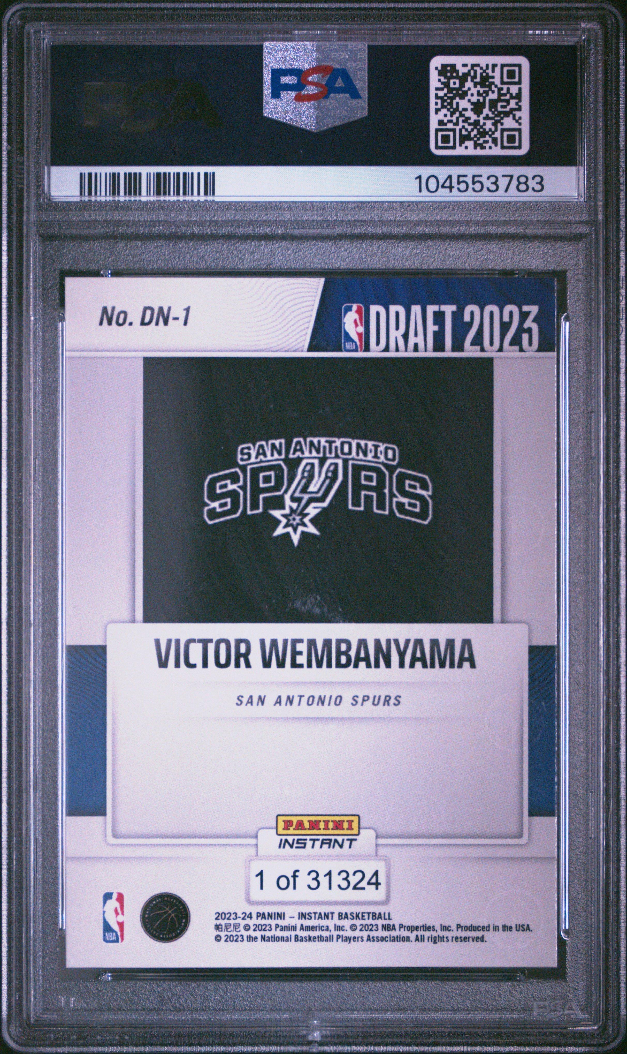 2023 Panini Instant Draft Night Dn1 Victor Wembanyama PSA