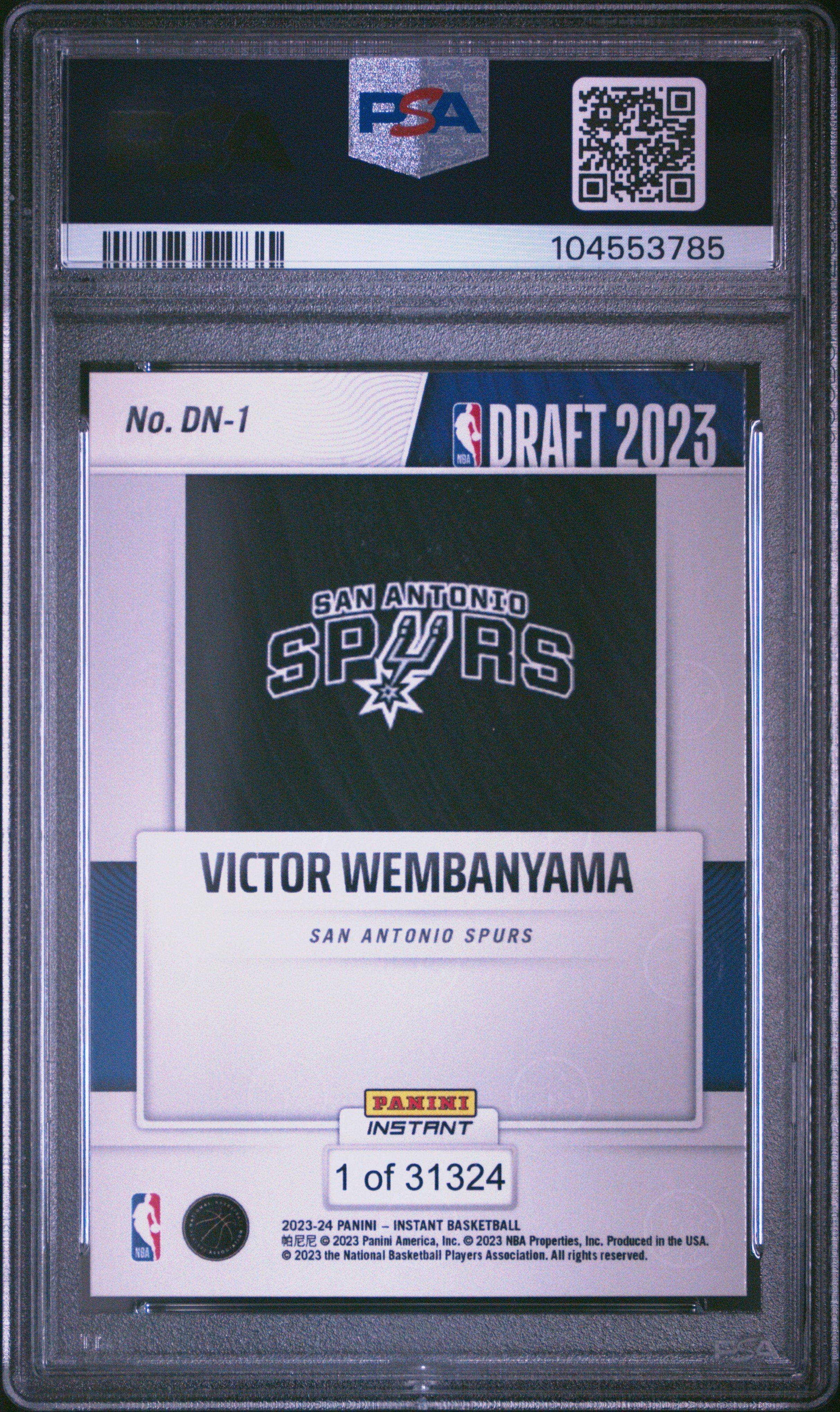 2023 Panini Instant Draft Night Dn1 Victor Wembanyama PSA 10