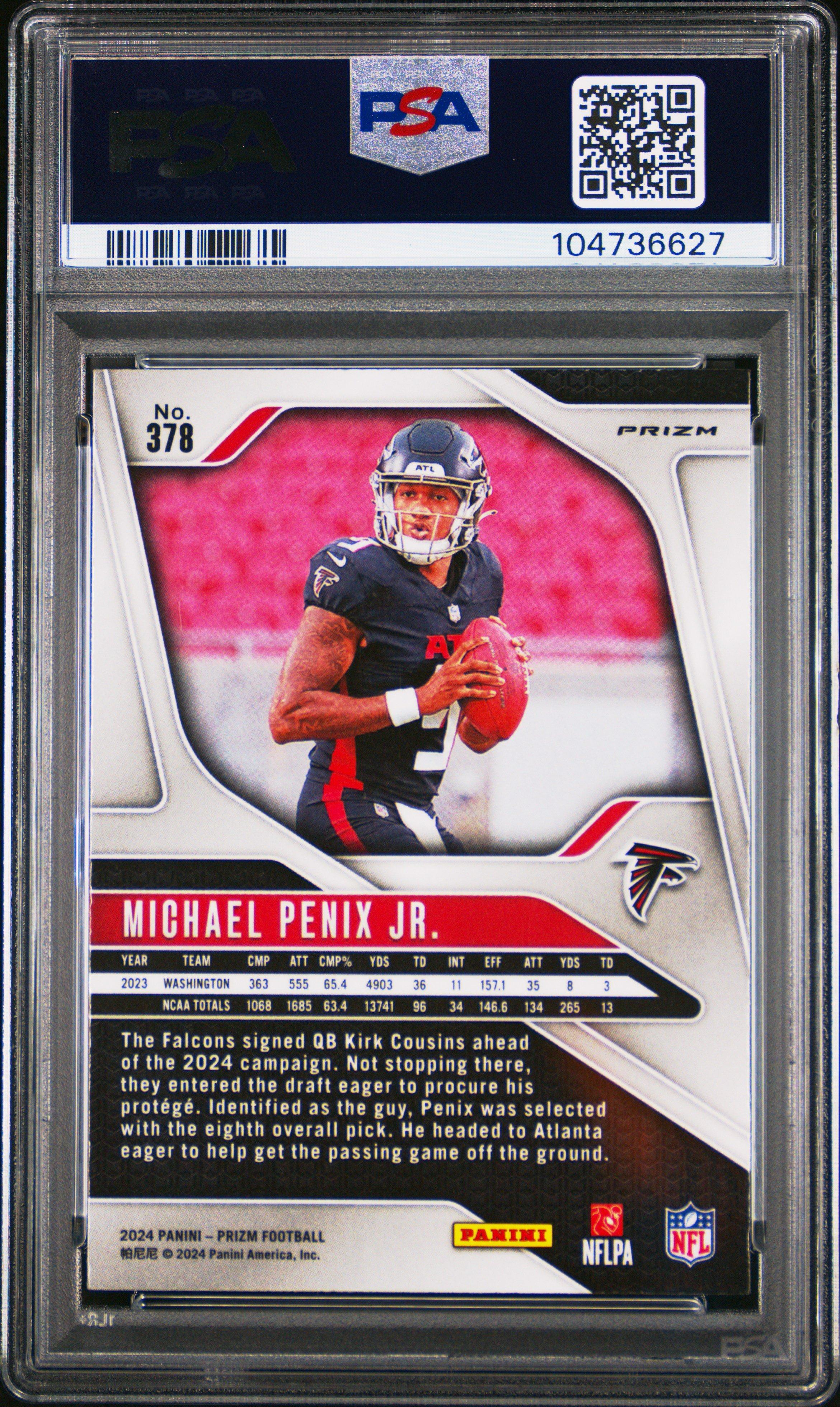 2024 Panini Prizm 378 Michael Penix Jr. Silver Prizm PSA