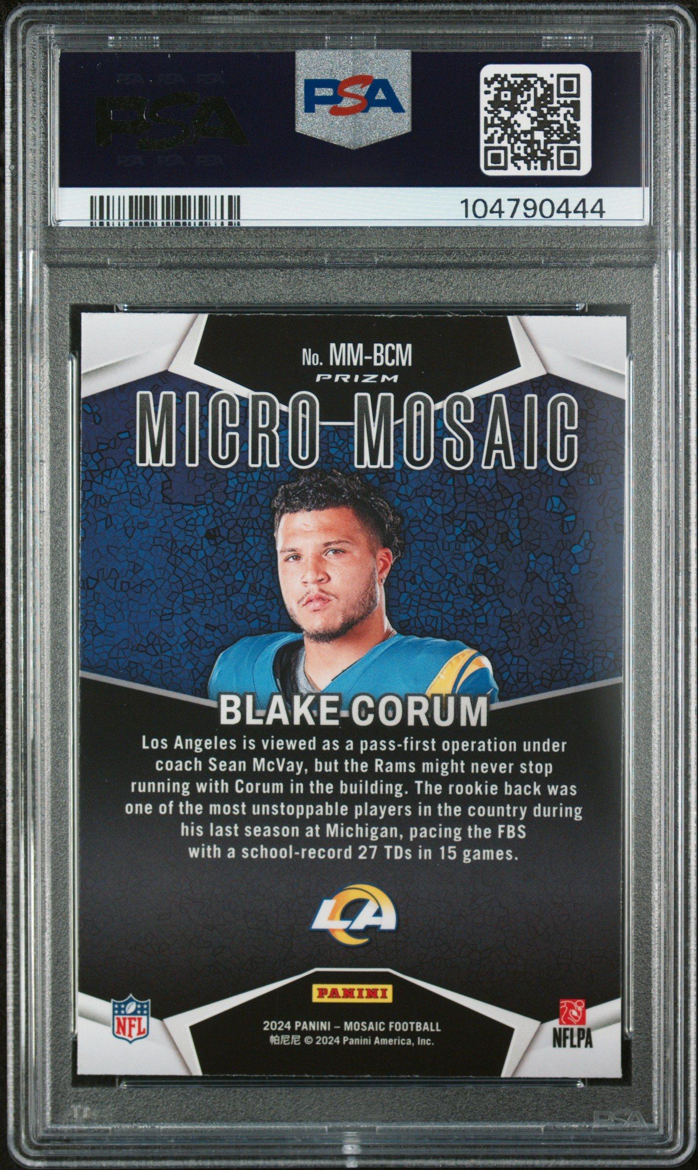 2024 Panini Mosaic Micro Mosaic Mmbcm Blake Corum PSA 10