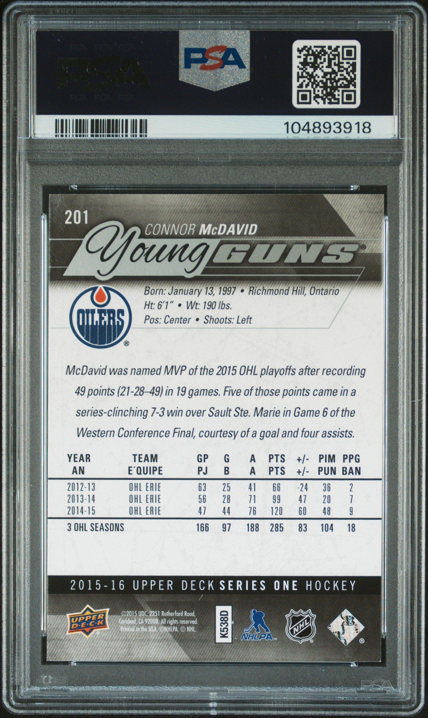 2015 Upper Deck 201 Connor Mcdavid PSA