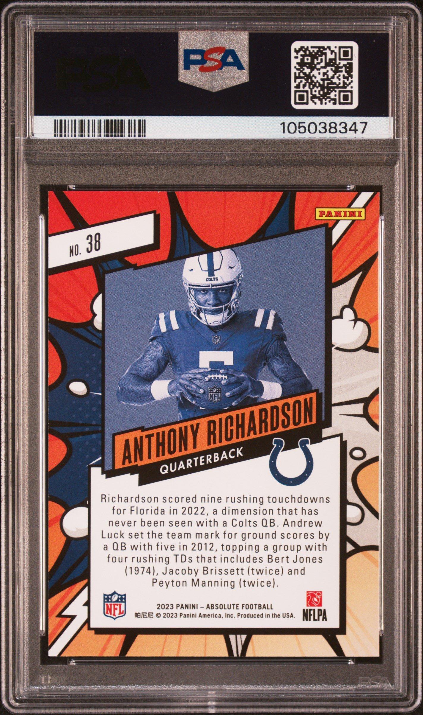 2023 Panini Absolute Explosive 38 Anthony Richardson PSA