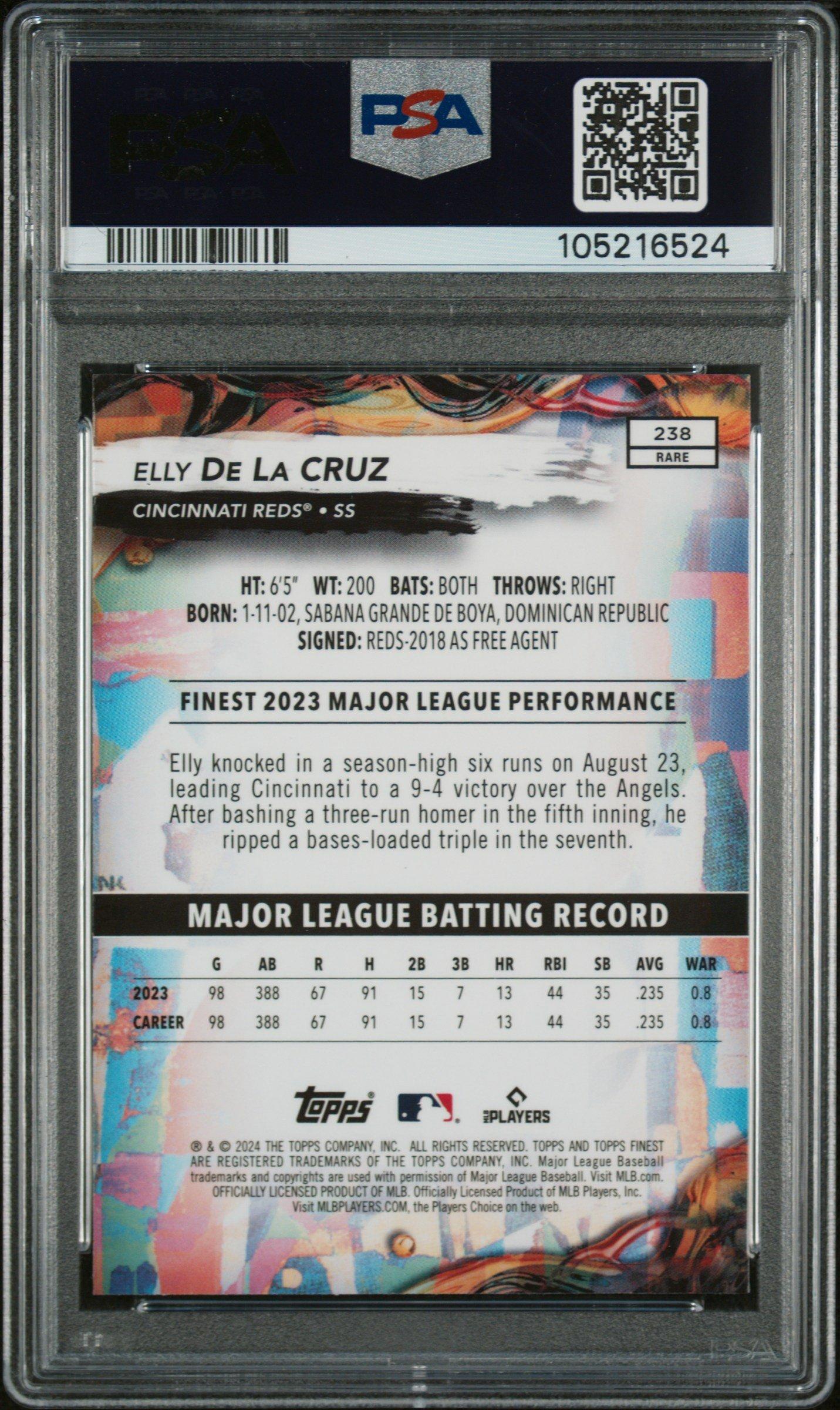 2024 Topps Finest 238 Elly De La Cruz PSA 10