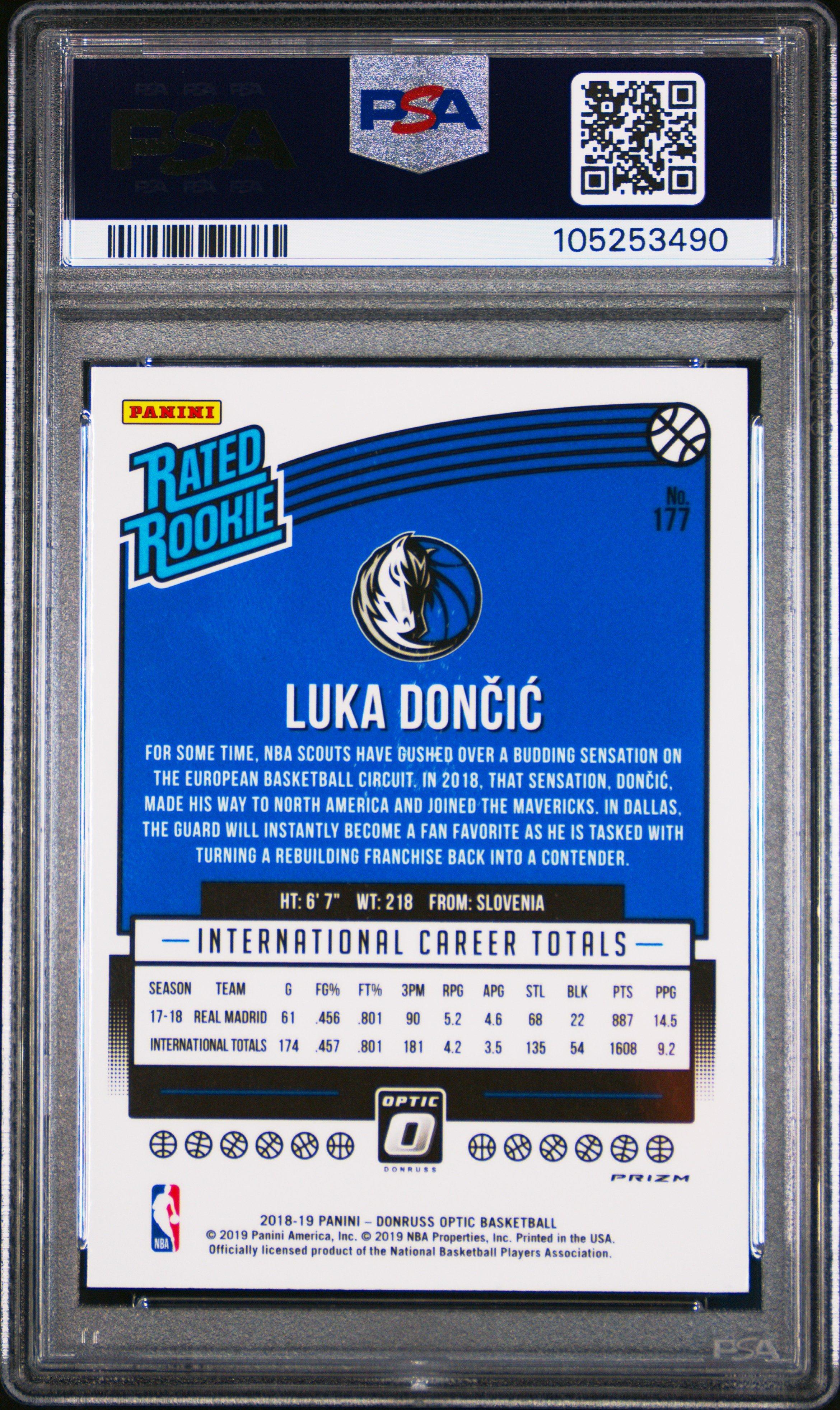 2018 Panini Donruss Optic 177 Luka Doncic Holo PSA 9