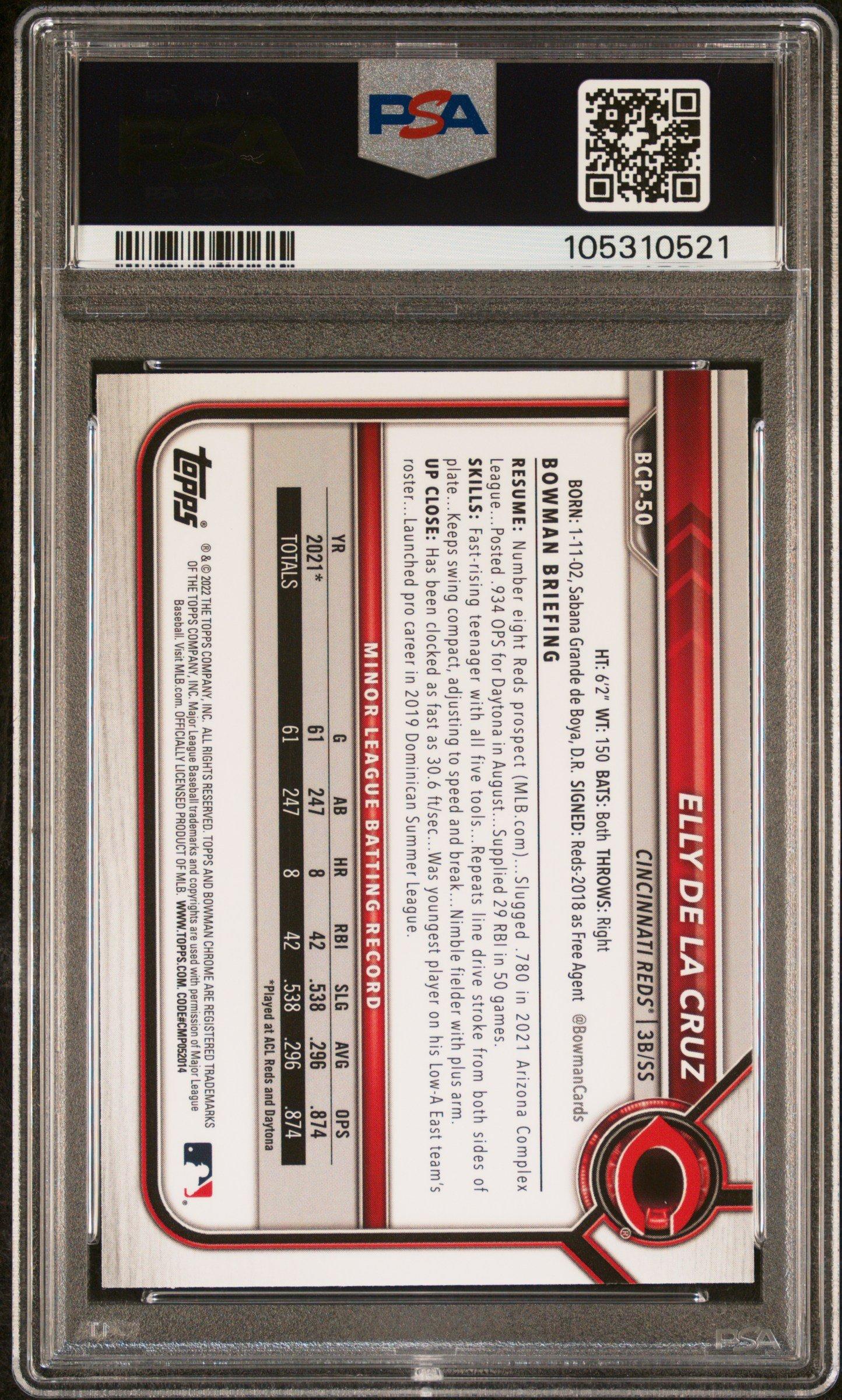 2022 Bowman Mega Box Chrome 50 Elly De La Cruz PSA