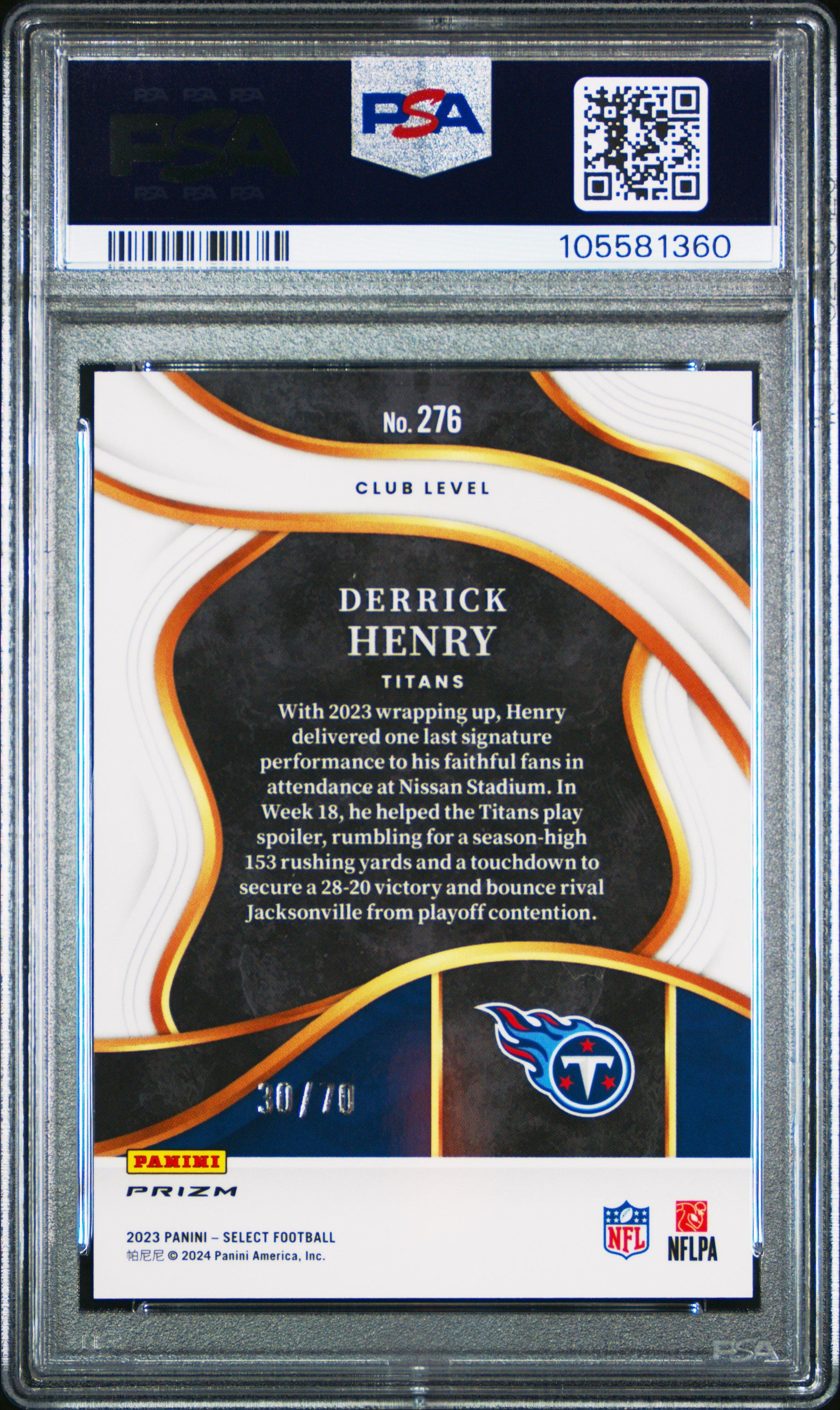 2023 Panini Select 276 Derrick Henry Dragon Scale Prizm PSA 10