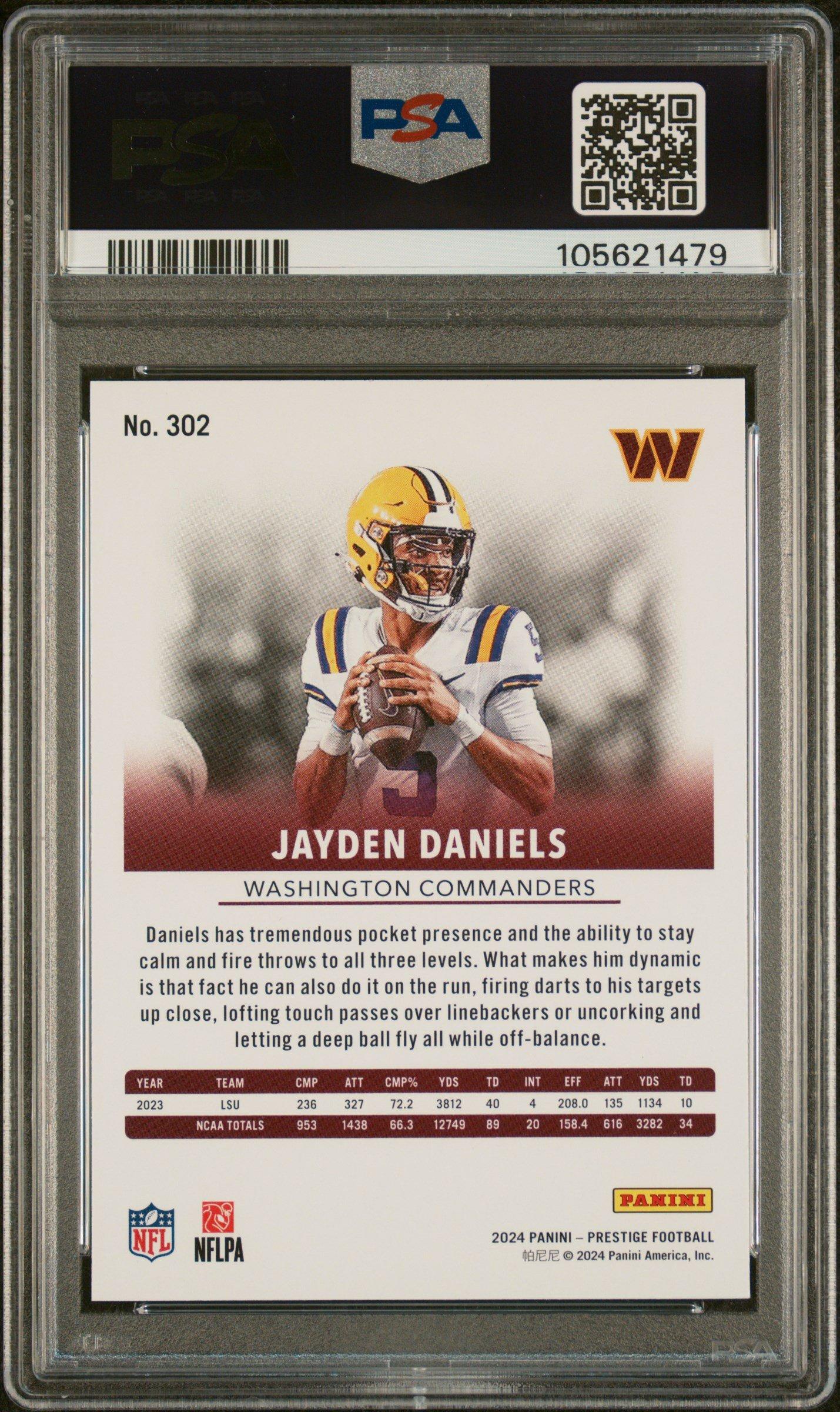 2024 Panini Prestige 302 Jayden Daniels PSA 10