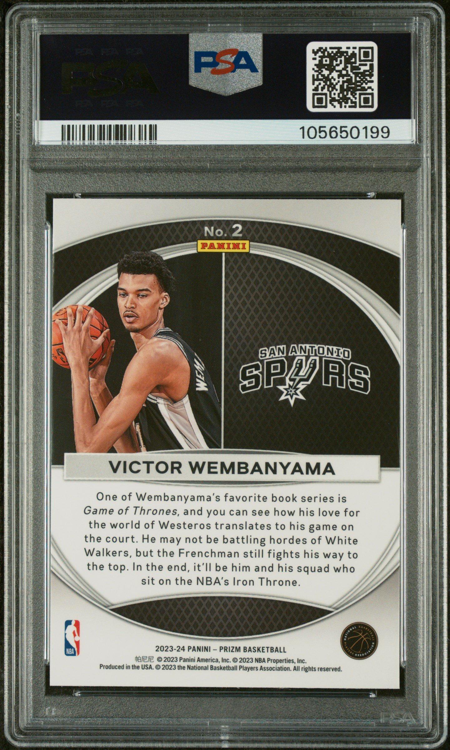 2023 Panini Prizm Global Reach 2 Victor Wembanyama PSA