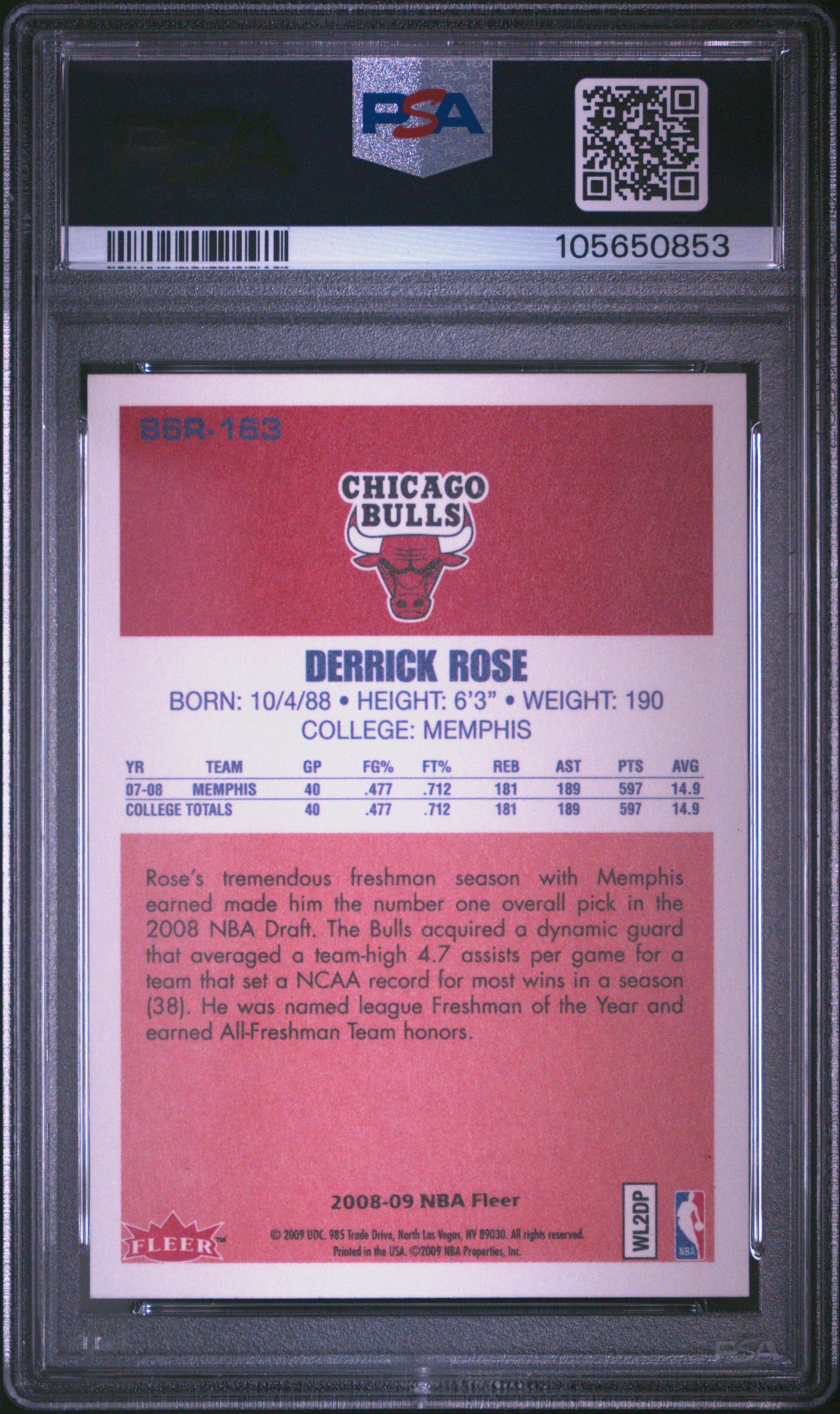 2008 Fleer 1986-87 Rookies 163 Derrick Rose PSA