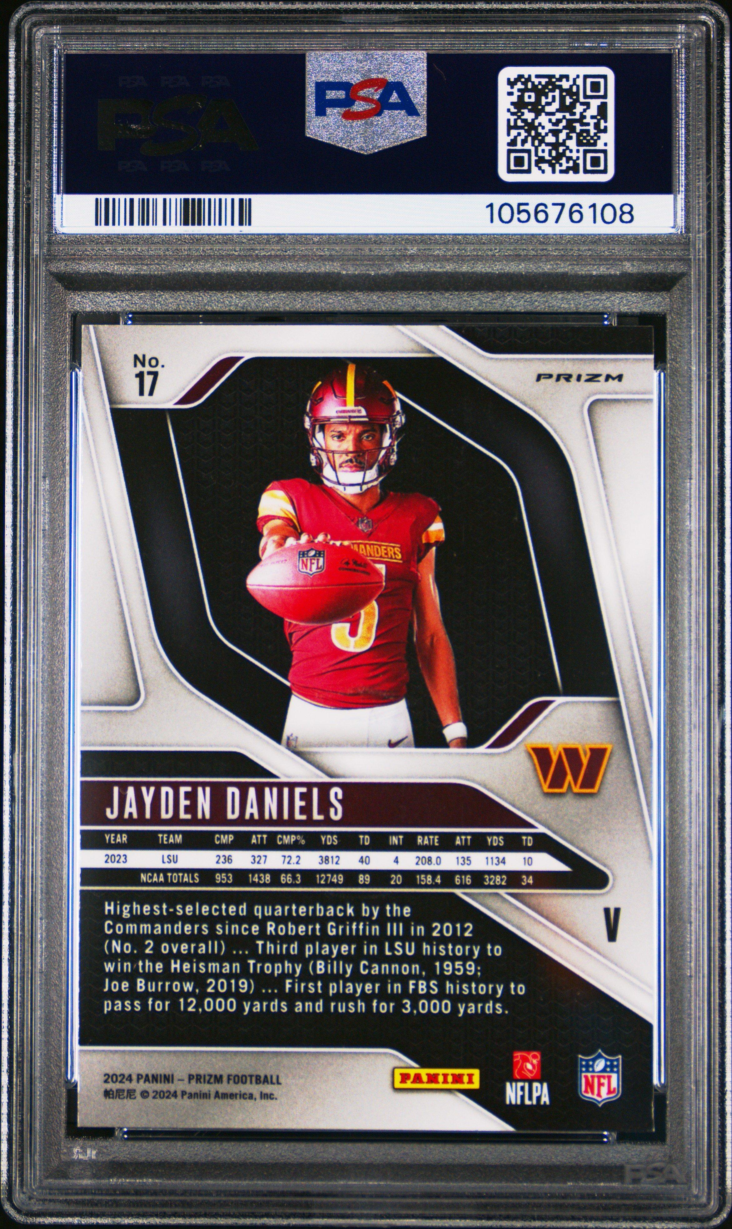2024 Panini Prizm Rookie Variation 17 Jayden Daniels PSA