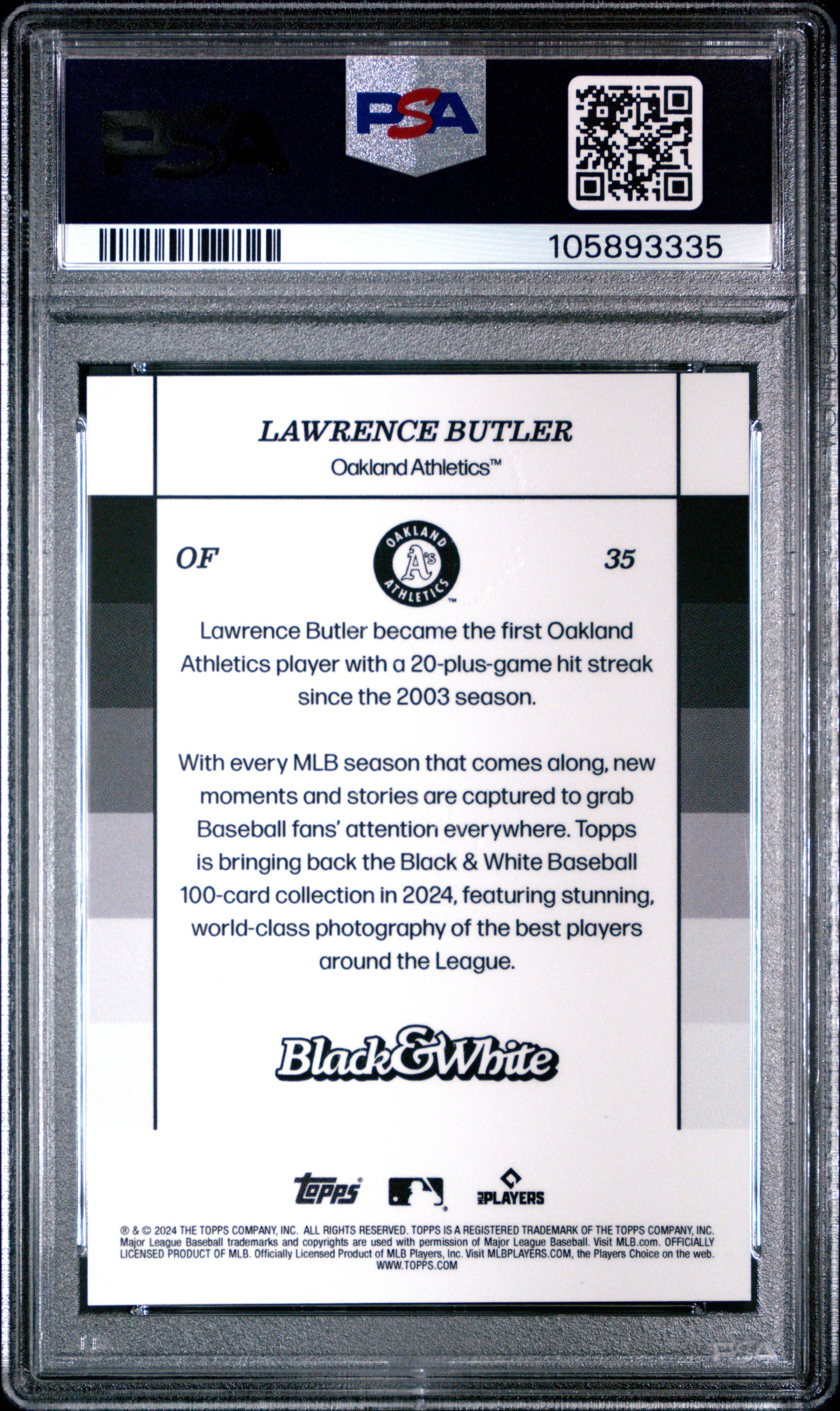 2024 Topps Black And White 35 Lawrence Butler PSA 10