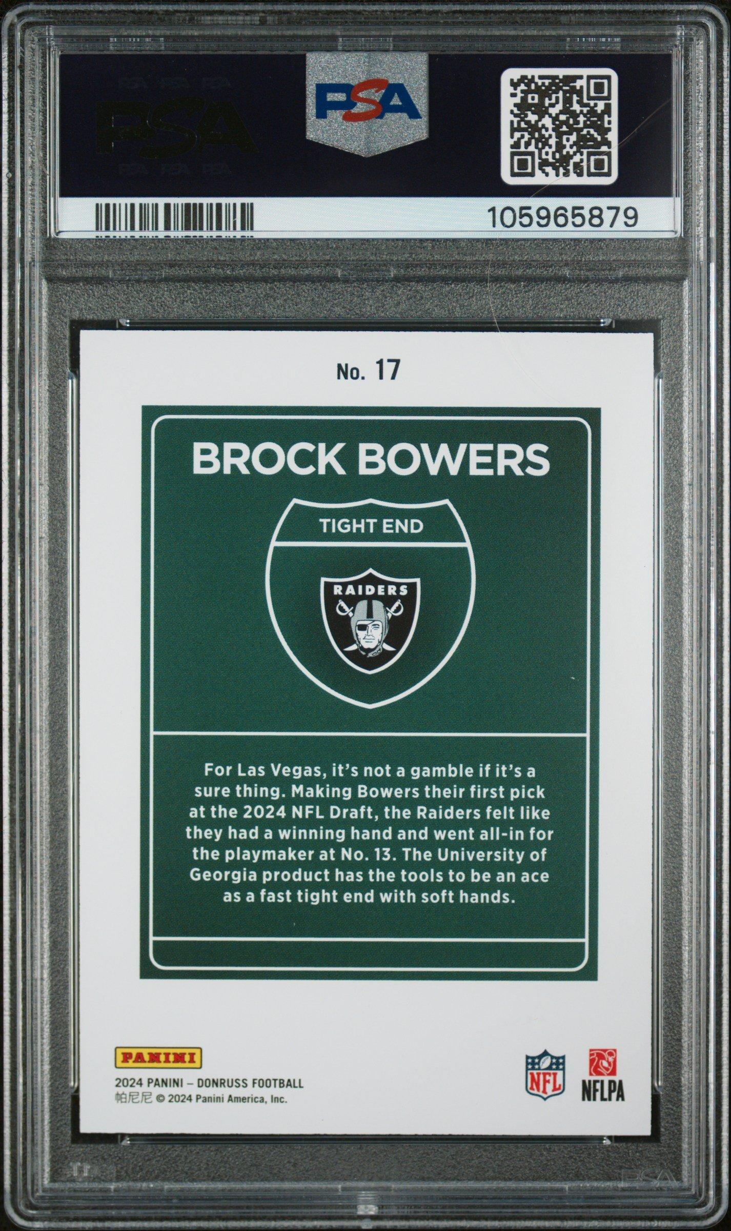 2024 Panini Donruss Downtown! 17 Brock Bowers PSA