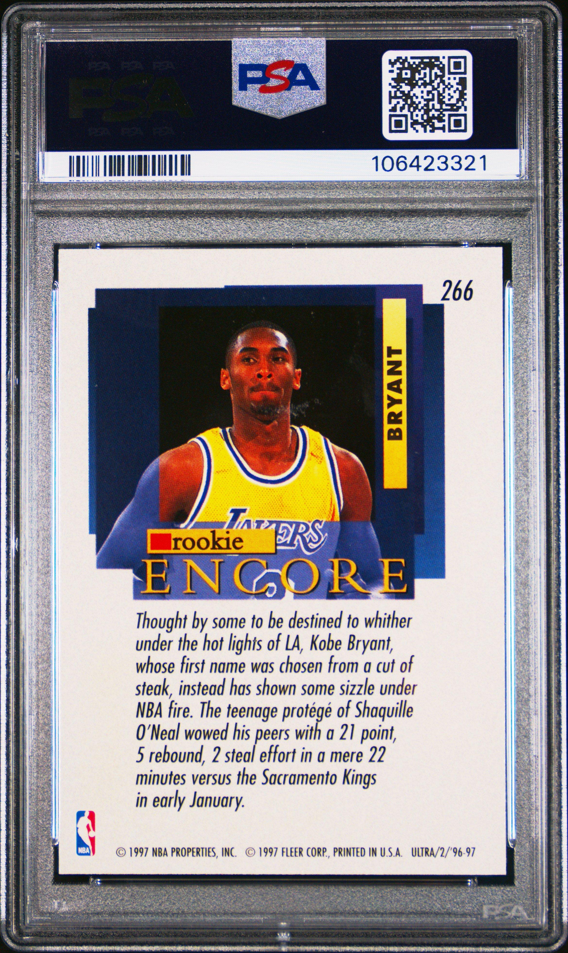 1996 Ultra 266 Kobe Bryant PSA